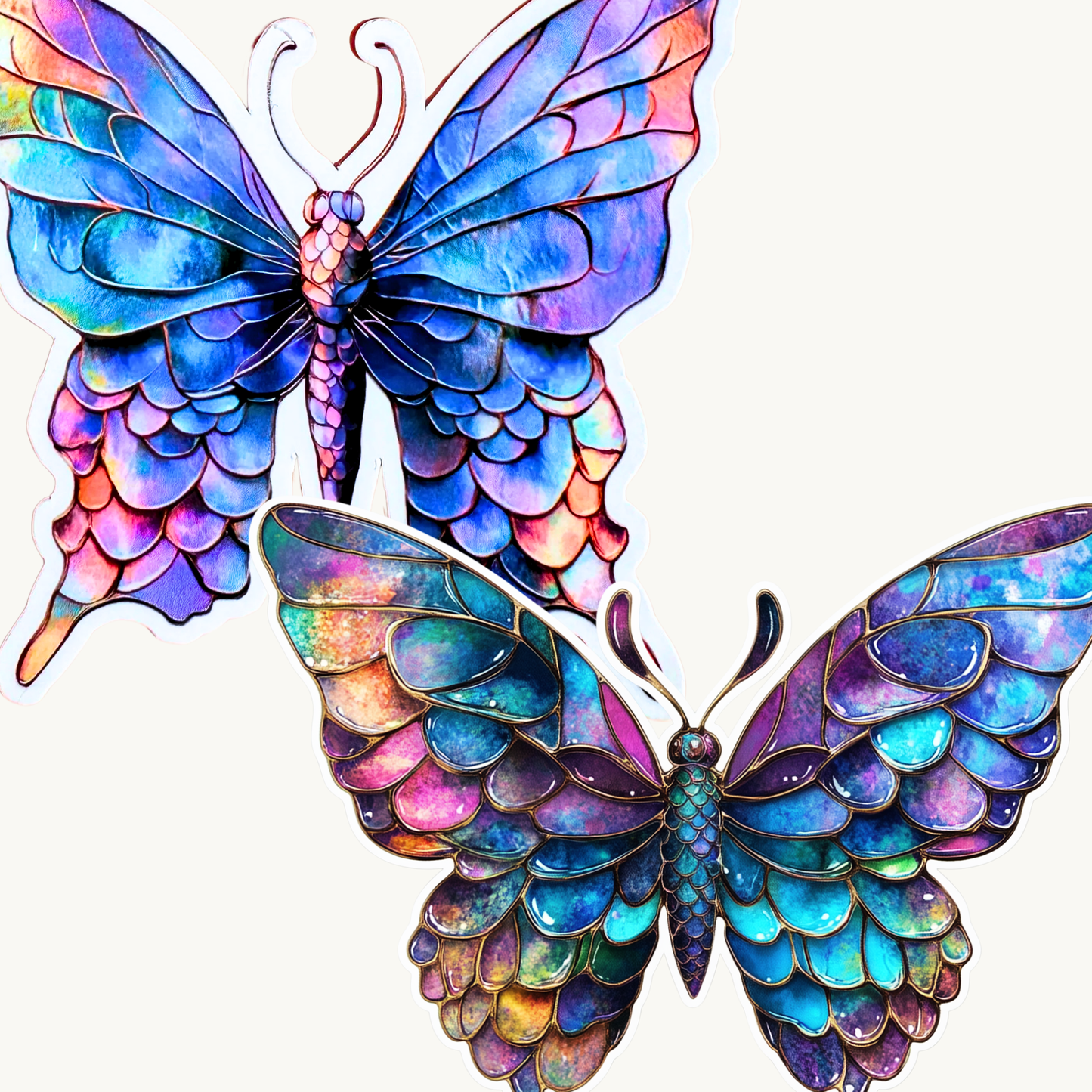 Iridescent Butterfly Sticker | Holographic Mermaid Scale Wings Vinyl Decal