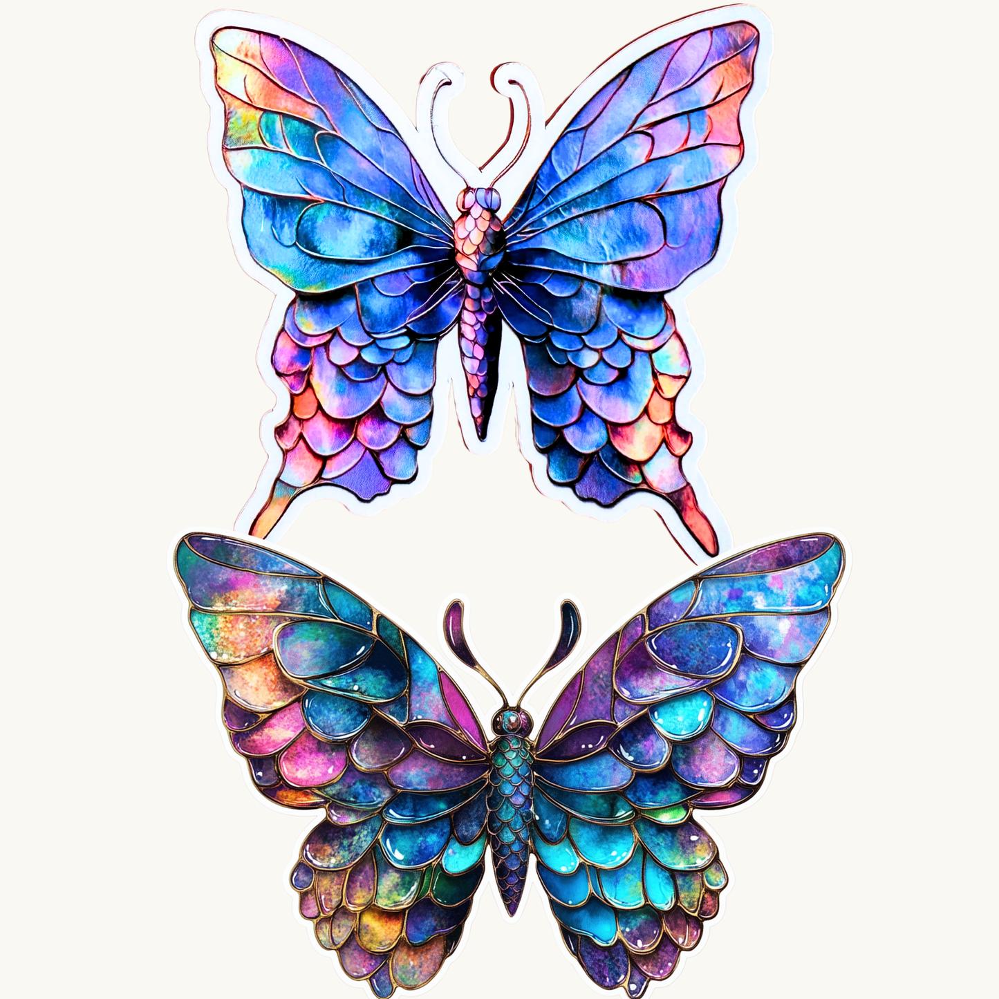 Iridescent Butterfly Sticker | Holographic Mermaid Scale Wings Vinyl Decal