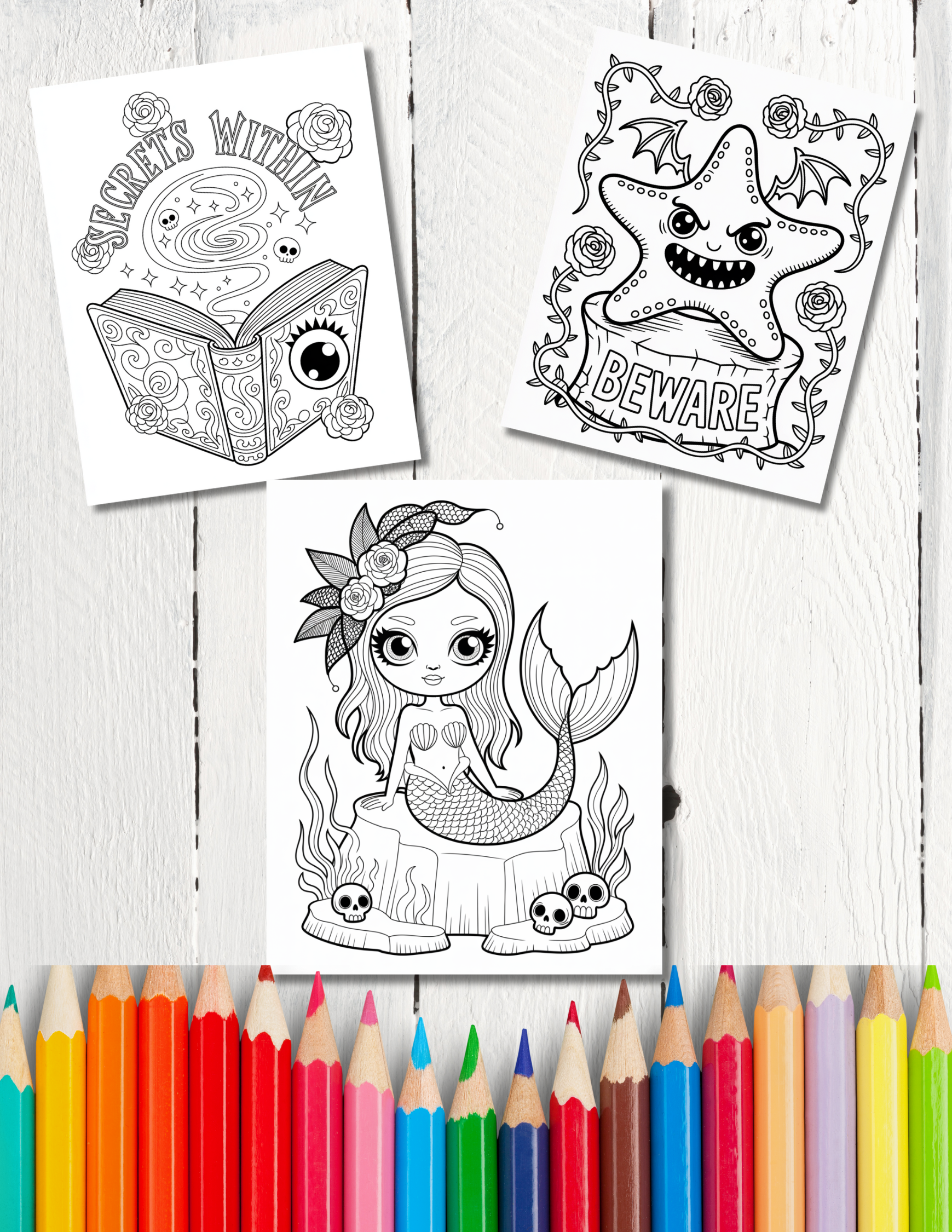 Printable [theme, e.g., nature-inspired] coloring page digital file. High-quality art designed to bring light and creativity into your daily routine, curated by Alex at The Sticker Era.