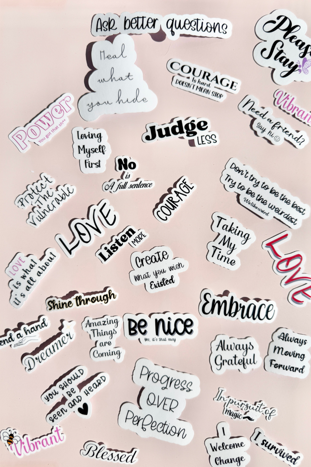 Mega Motivational Sticker Bundle | 35+ Inspirational Quotes & Affirmation Vinyl Decals