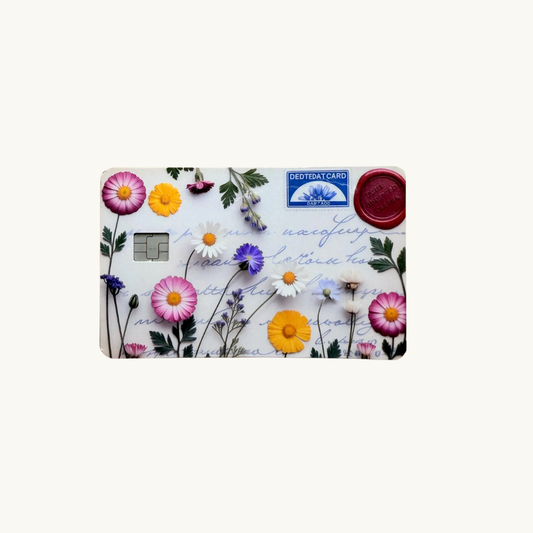 Vintage Botanical Flower Debit Card Skin: