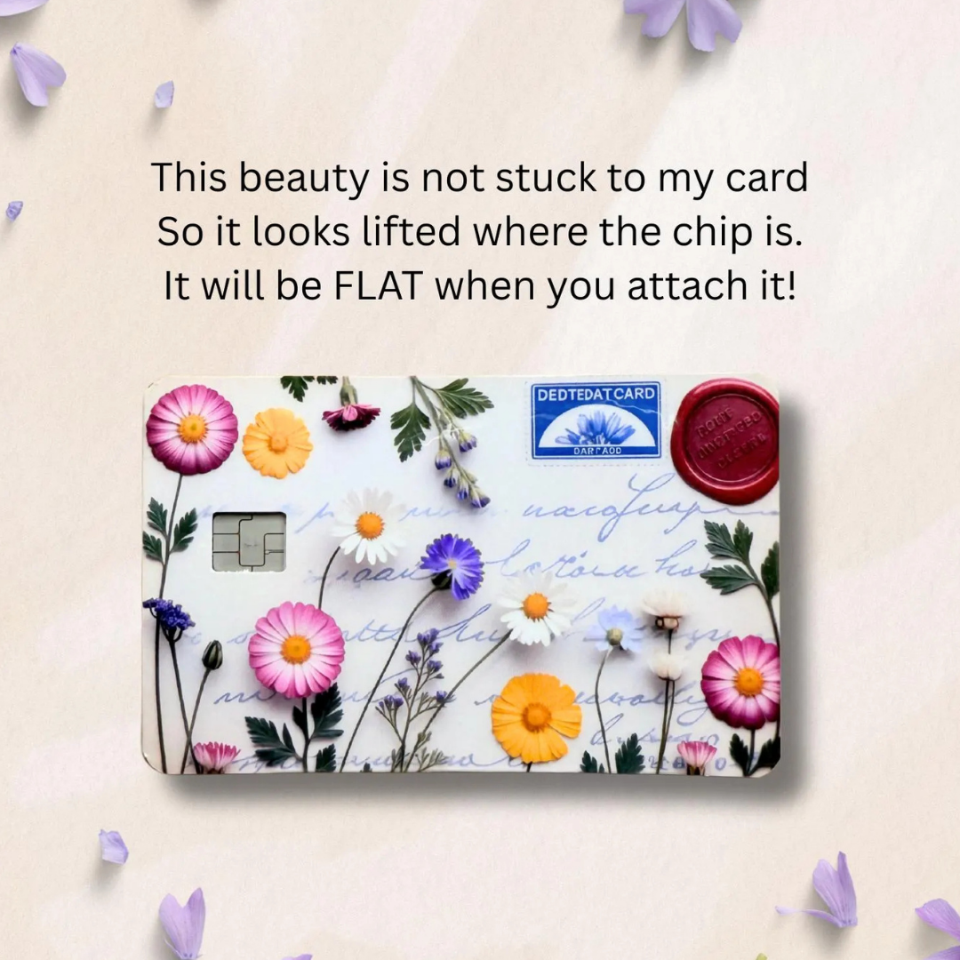 Vintage Botanical Flower Debit Card Skin: