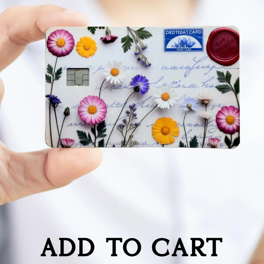 Vintage Botanical Flower Debit Card Skin: