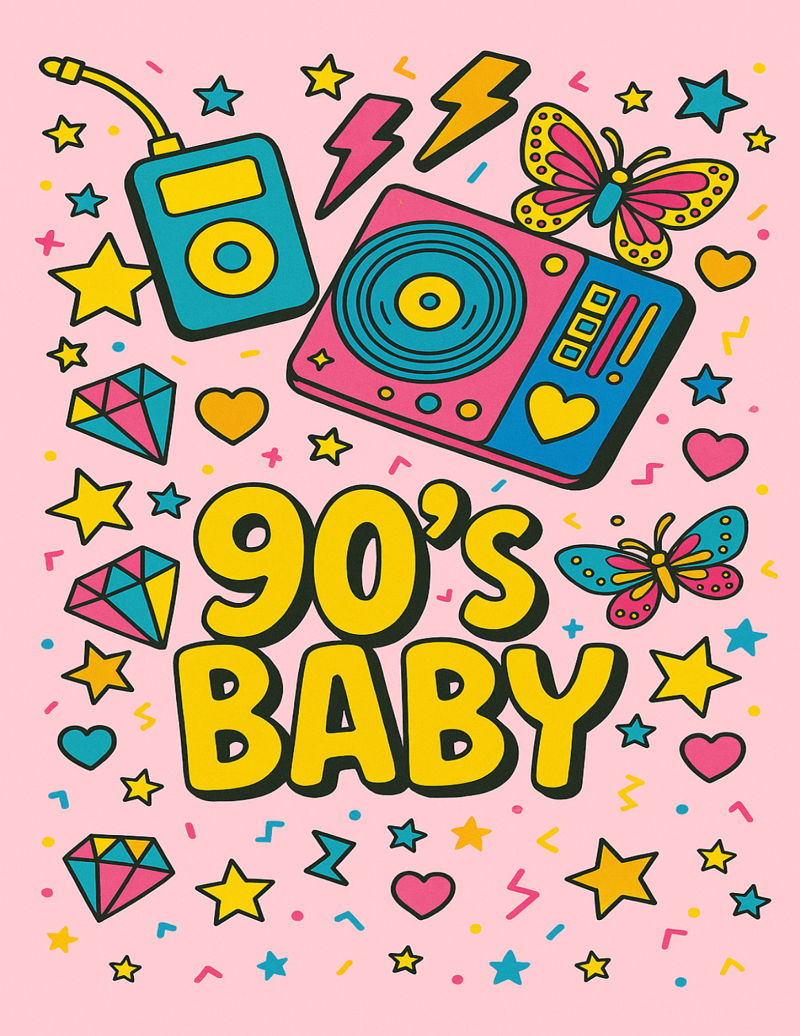 90s Digital Coloring Pages | 45-Page Retro Nostalgia Coloring Book | Printable Nineties Pop Culture Art | Adult Instant Download Activity for Stress Relief - The Sticker Era