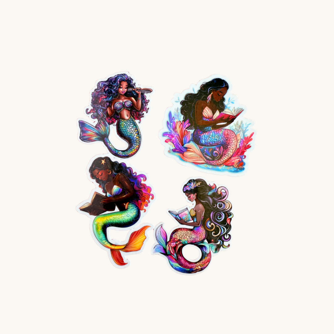 Black Mermaid Sticker Pack