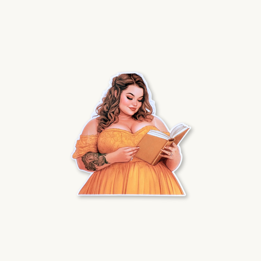Curvy Belle Reading Sticker – Bookish Vinyl Decal