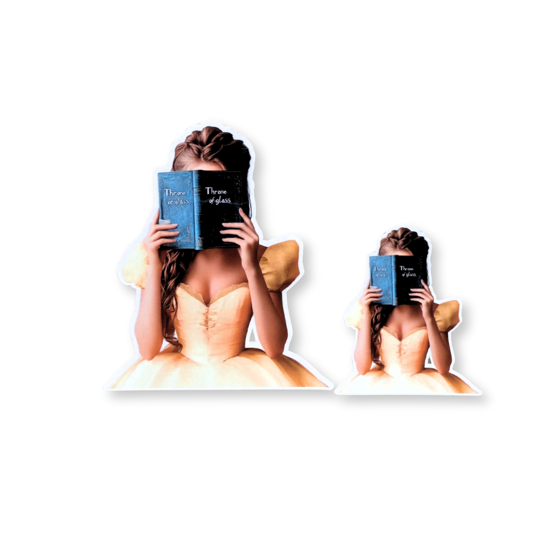 Belle Reading Throne of Glass Sticker