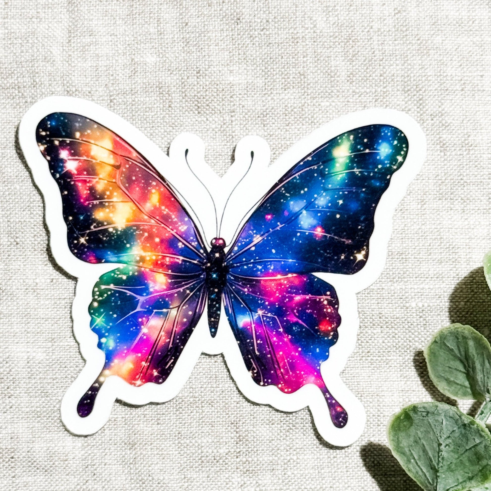 Holographic Galaxy Butterfly Sticker – Celestial Vinyl Decal – Sticker Era by The Sticker Era