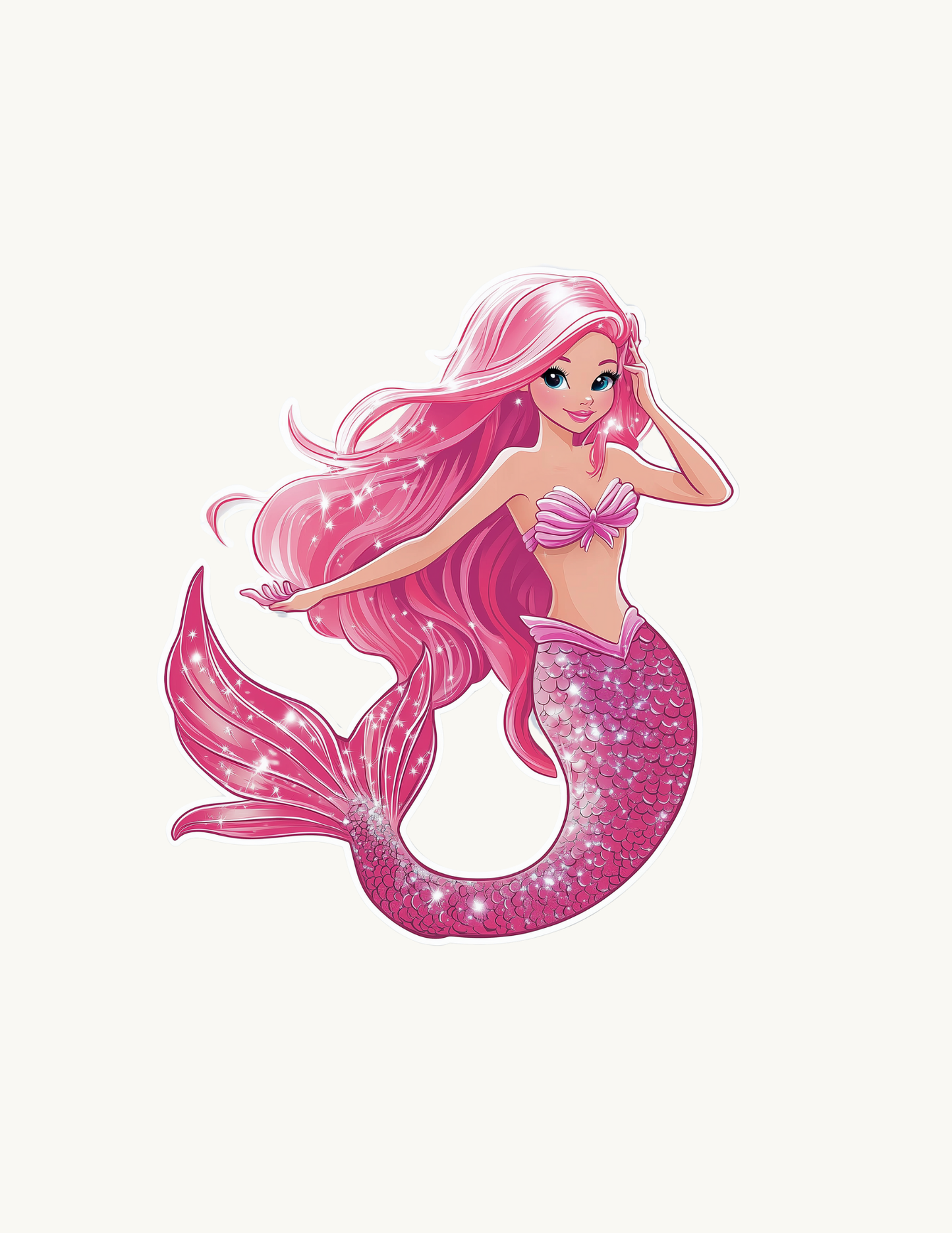 Pink Mermaid Sticker Pack | Sparkly Mermaidcore Vinyl Decal Set