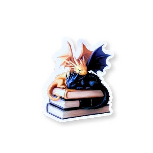 Black and Gold Sleeping Dragons Sticker | Vinyl Sticker