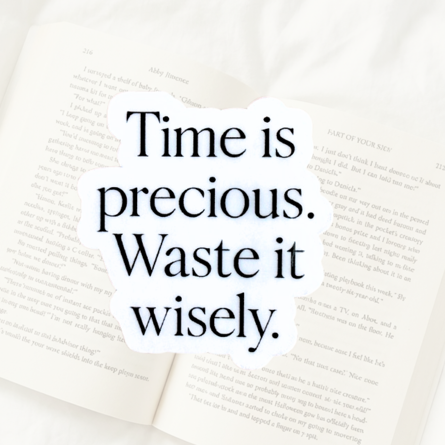 "Time Is Precious" Sticker | Minimalist Quote Vinyl Decal