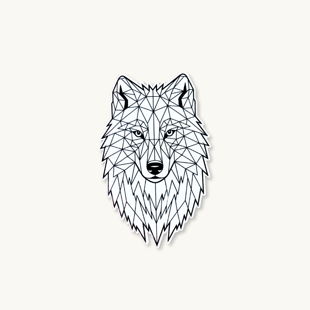 Geometric Wolf Sticker | Low Poly Minimalist Animal Art Vinyl Decal