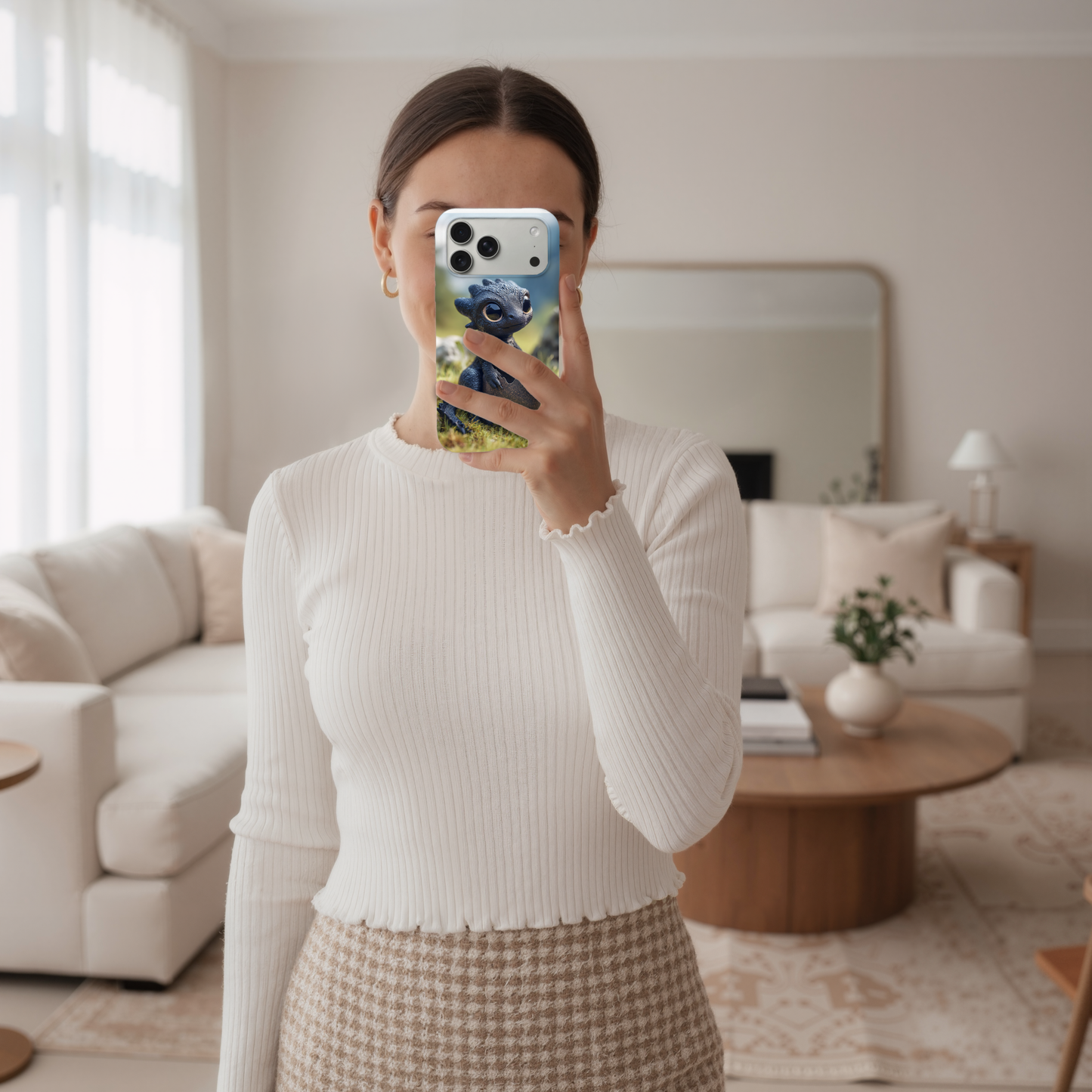 Baby Dragon Phone Insert | Hatchling Fantasy Art for Clear iPhone Cases