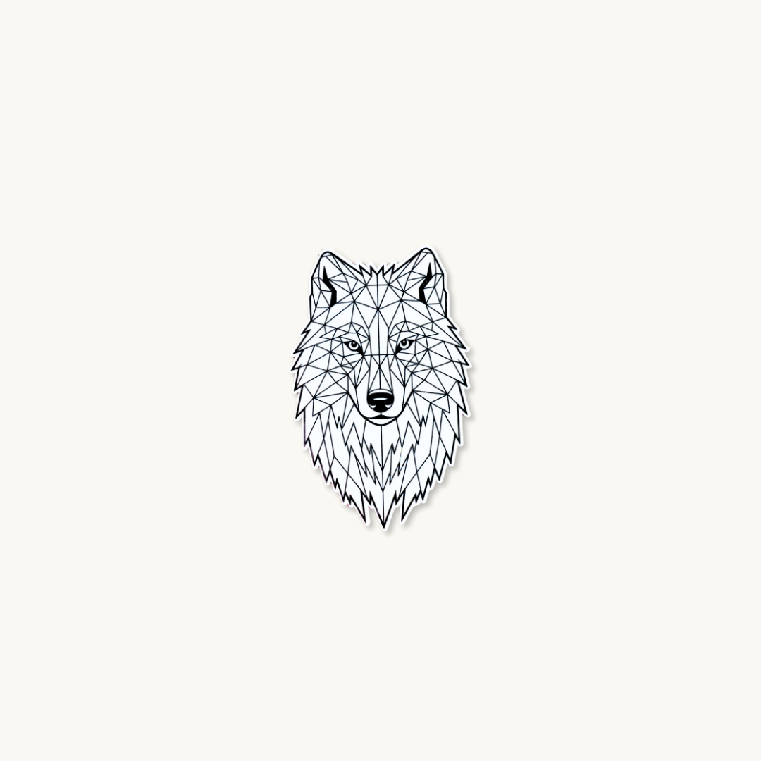 Geometric Wolf Sticker | Low Poly Minimalist Animal Art Vinyl Decal