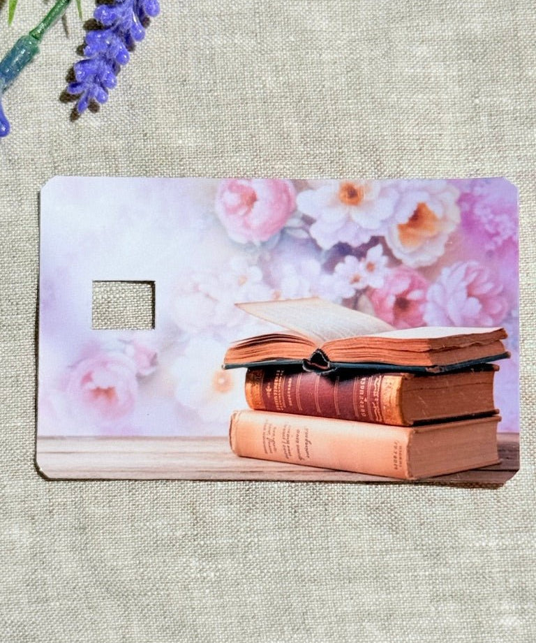 Stack of Books Debit Card Skin | Dark Academia Literary Art Card Cover by The Sticker Era