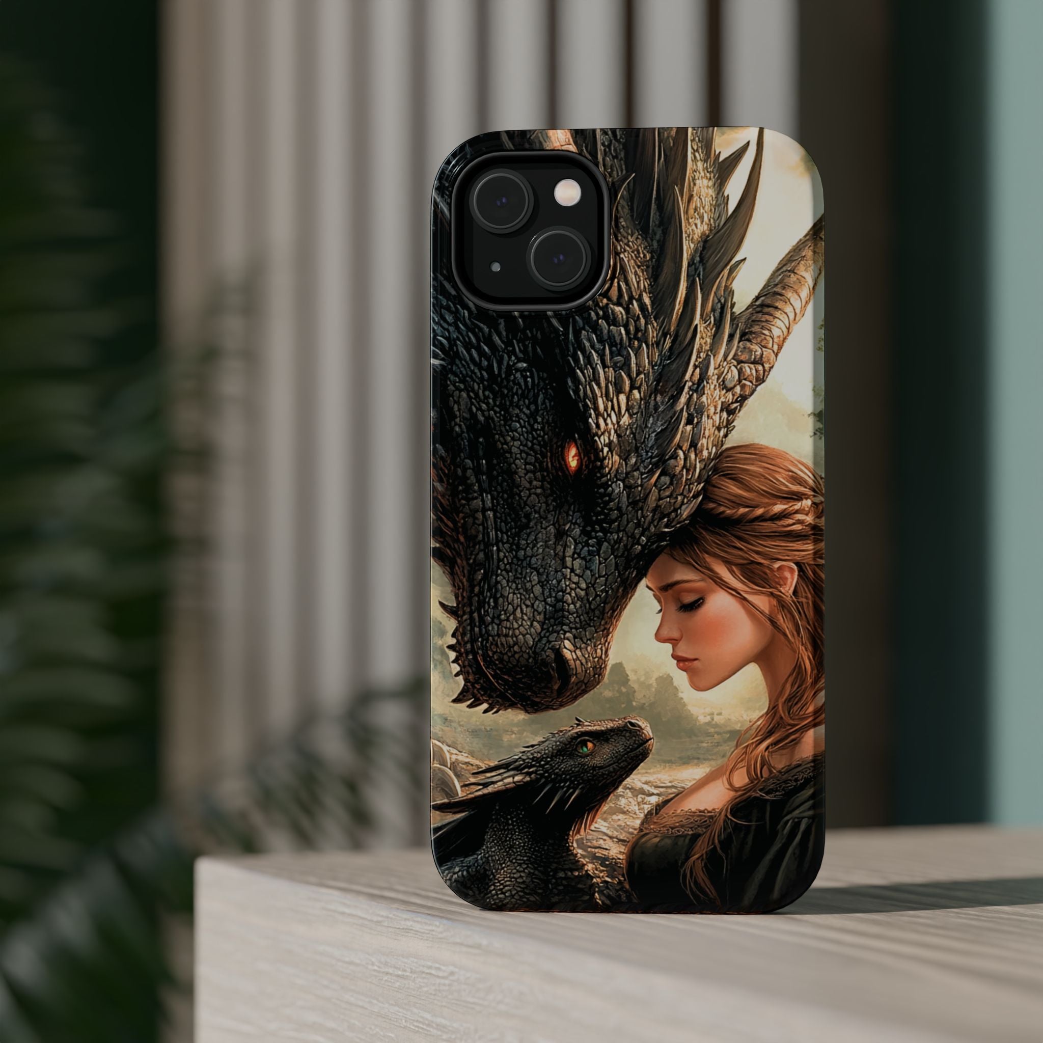 Dragon Romantasy Phone Case – MagSafe Compatible Tough Case, Bookish Fantasy Reader Gift for iPhone & Galaxy by The Sticker Era