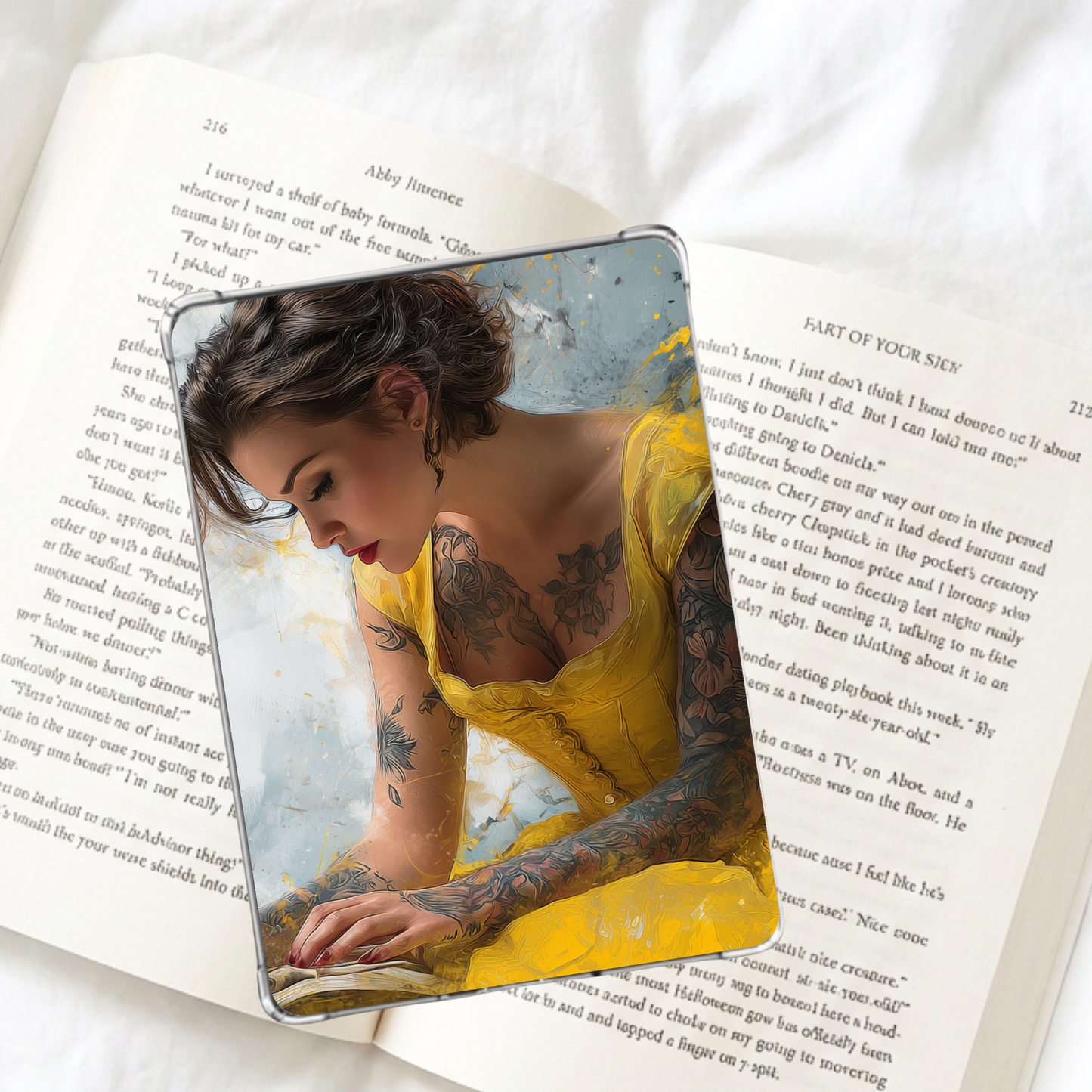 Tattooed Princess Kindle Insert | Aesthetic E-Reader Skin with Holographic Option