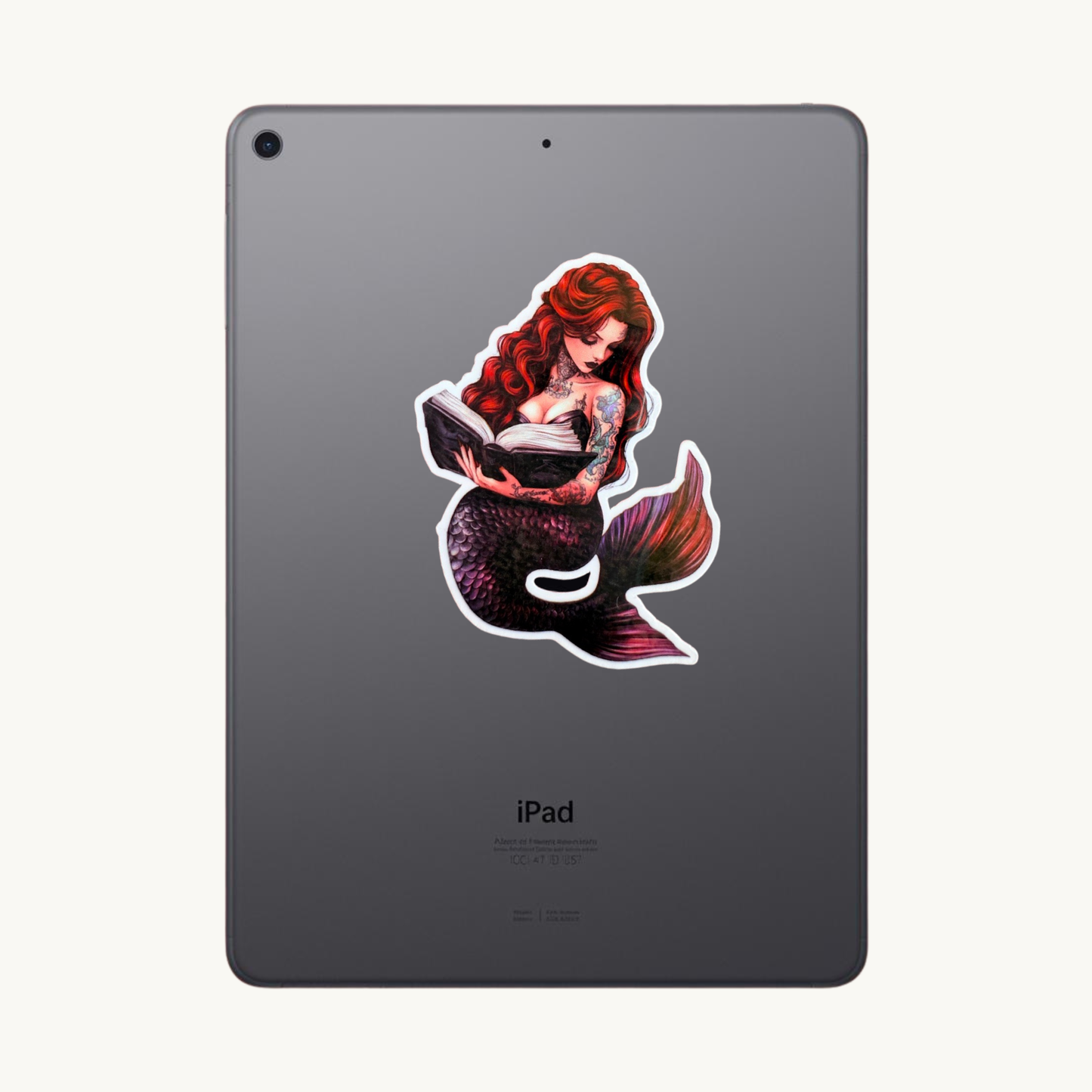 Dark Siren Tattooed Mermaid Sticker | Fantasy Book Lover Vinyl Decal