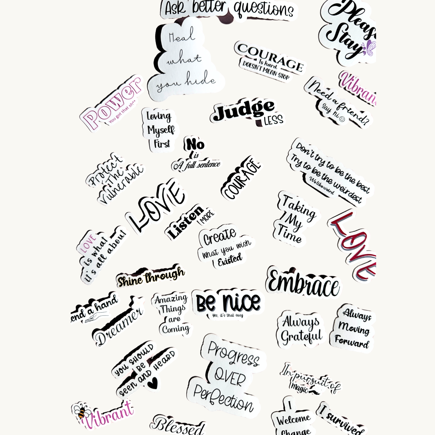 Mega Motivational Sticker Bundle | 35+ Inspirational Quotes & Affirmation Vinyl Decals
