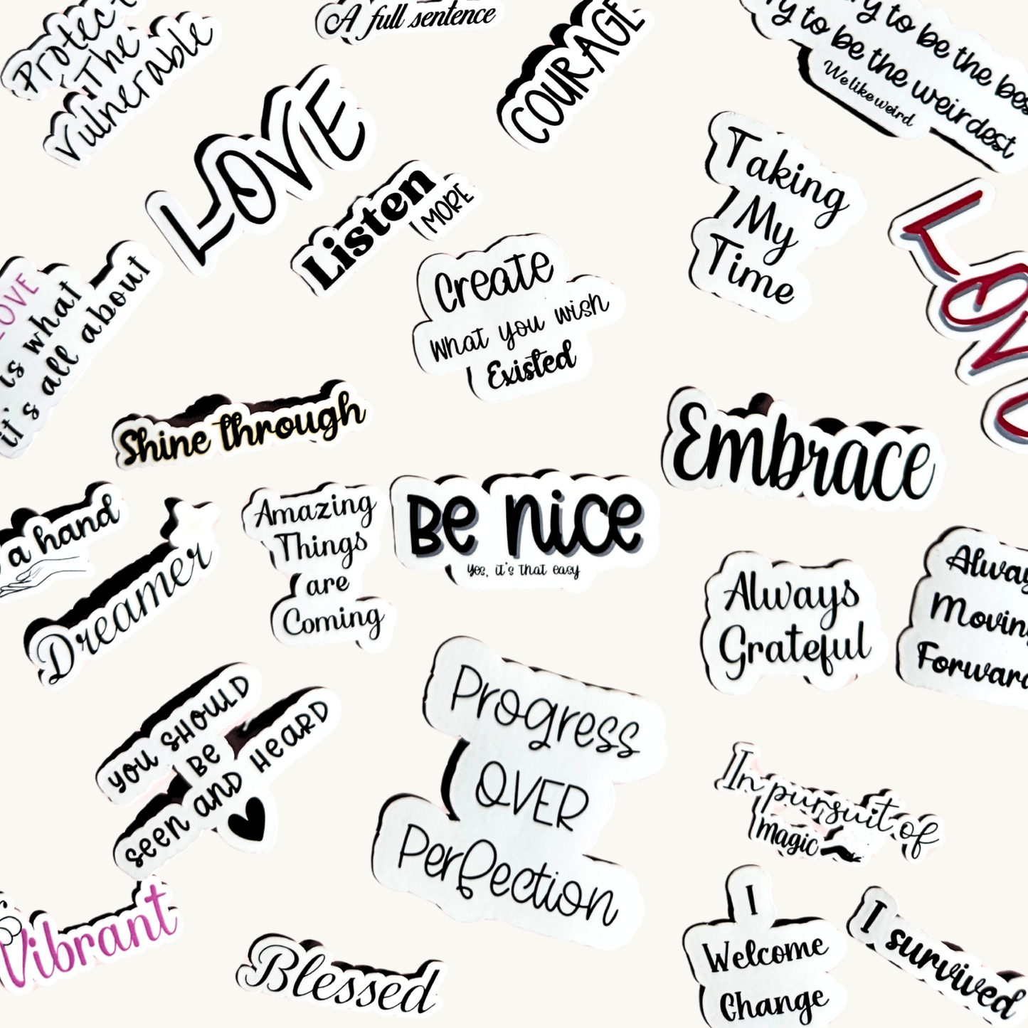Mega Motivational Sticker Bundle | 35+ Inspirational Quotes & Affirmation Vinyl Decals