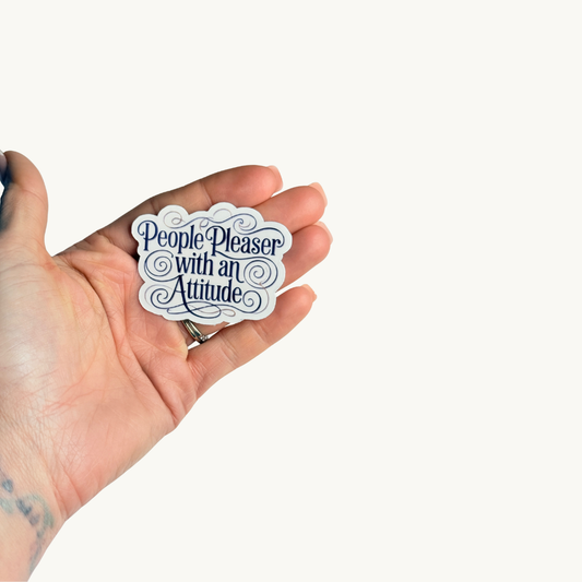 Sassy aesthetic text sticker for water bottles, relatable mental health humor decal.
