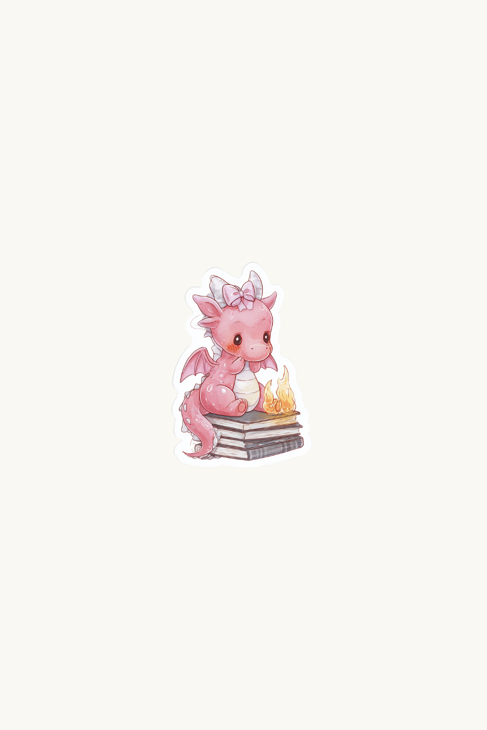 Pink Dragon Sticker | Kawaii Bookish Fantasy Vinyl Decal