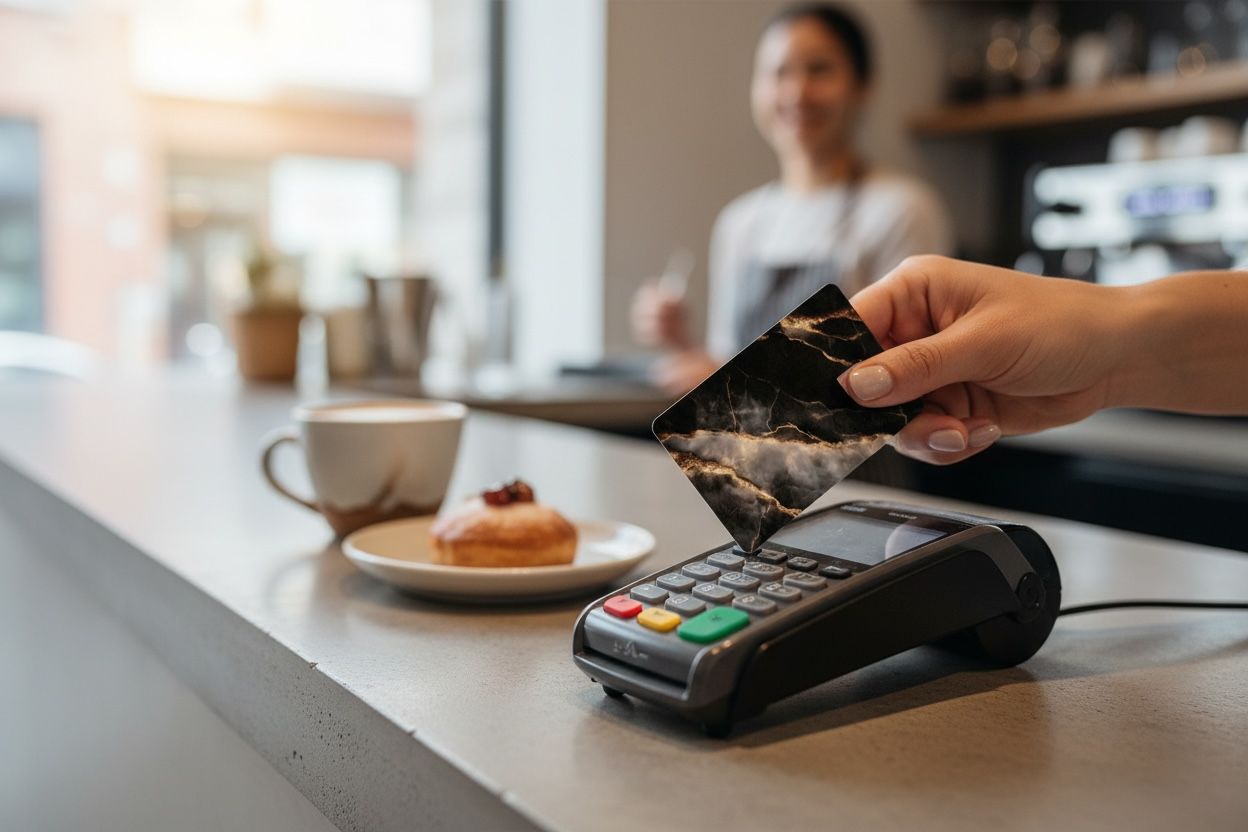 Black & Gold Marble Debit Card Skin | Luxury Stone Art Card Cover