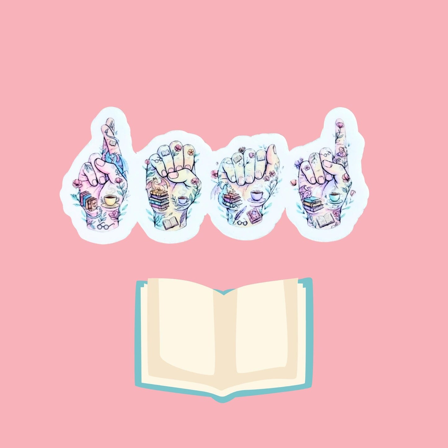 ASL Sticker Set, Bookish Fantasy Reader Decals, Vinyl Pack __etsy:7686053664