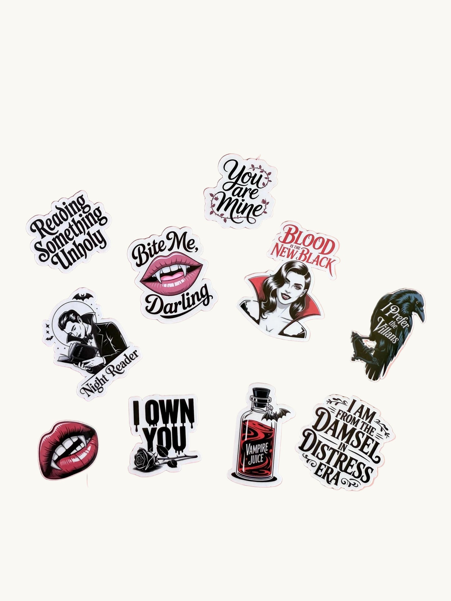 Dark romance sticker pack of 10 smutty booktok vinyl stickers - spicy bookish decals by The Sticker Era`
