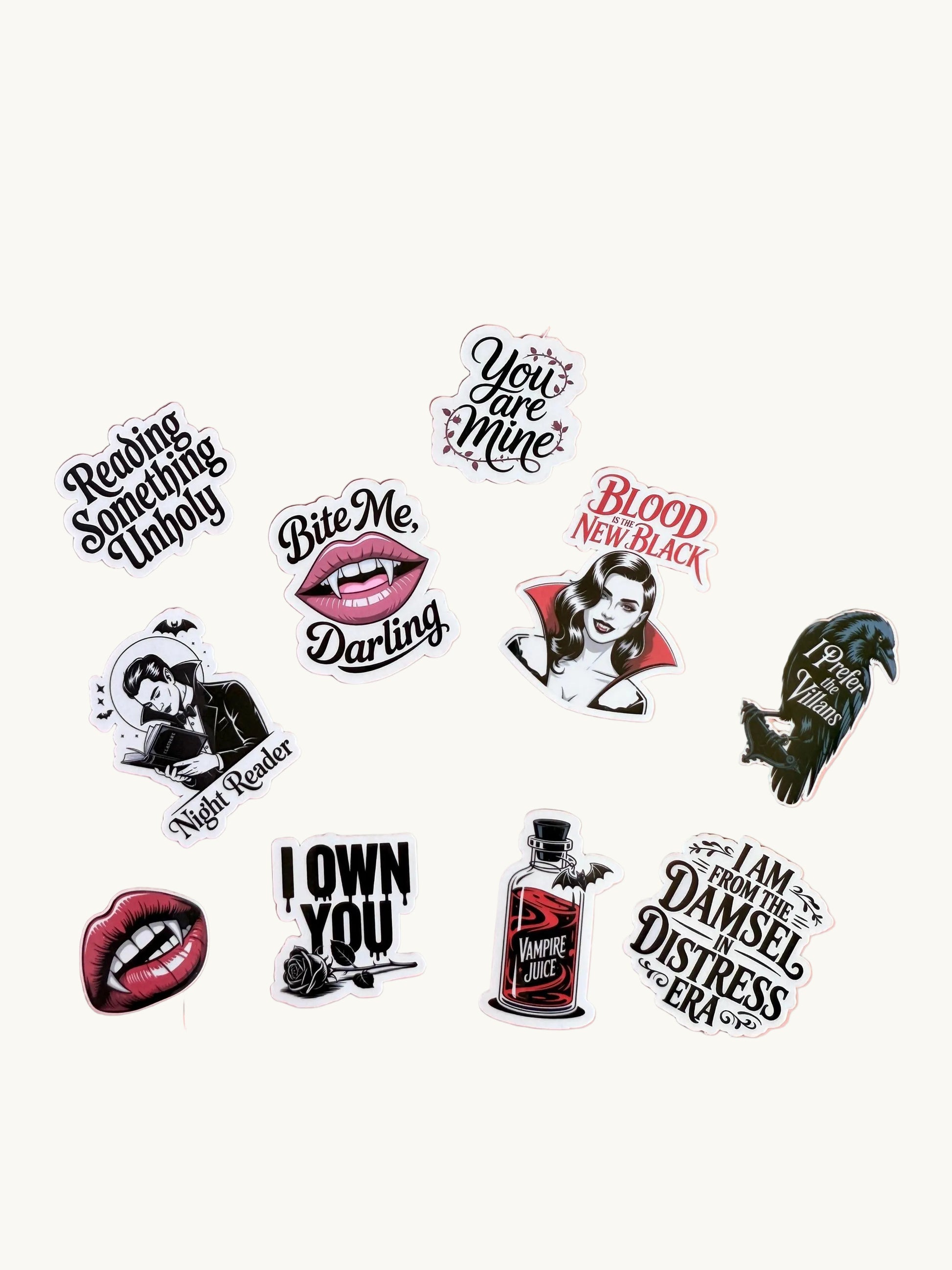 Dark romance sticker pack of 10 smutty booktok vinyl stickers - spicy bookish decals by The Sticker Era`