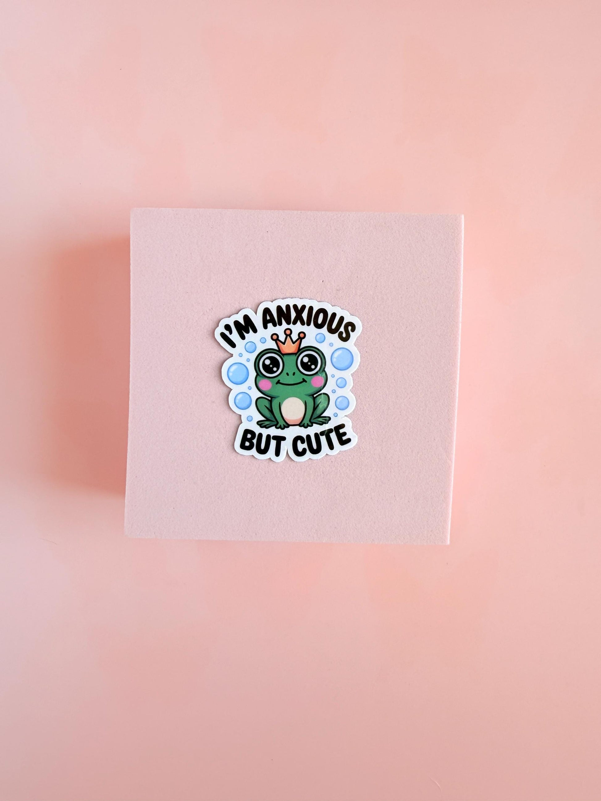 Anxious But Frog Sticker | Matte Vinyl Mental Health Decal __etsy:7007885613