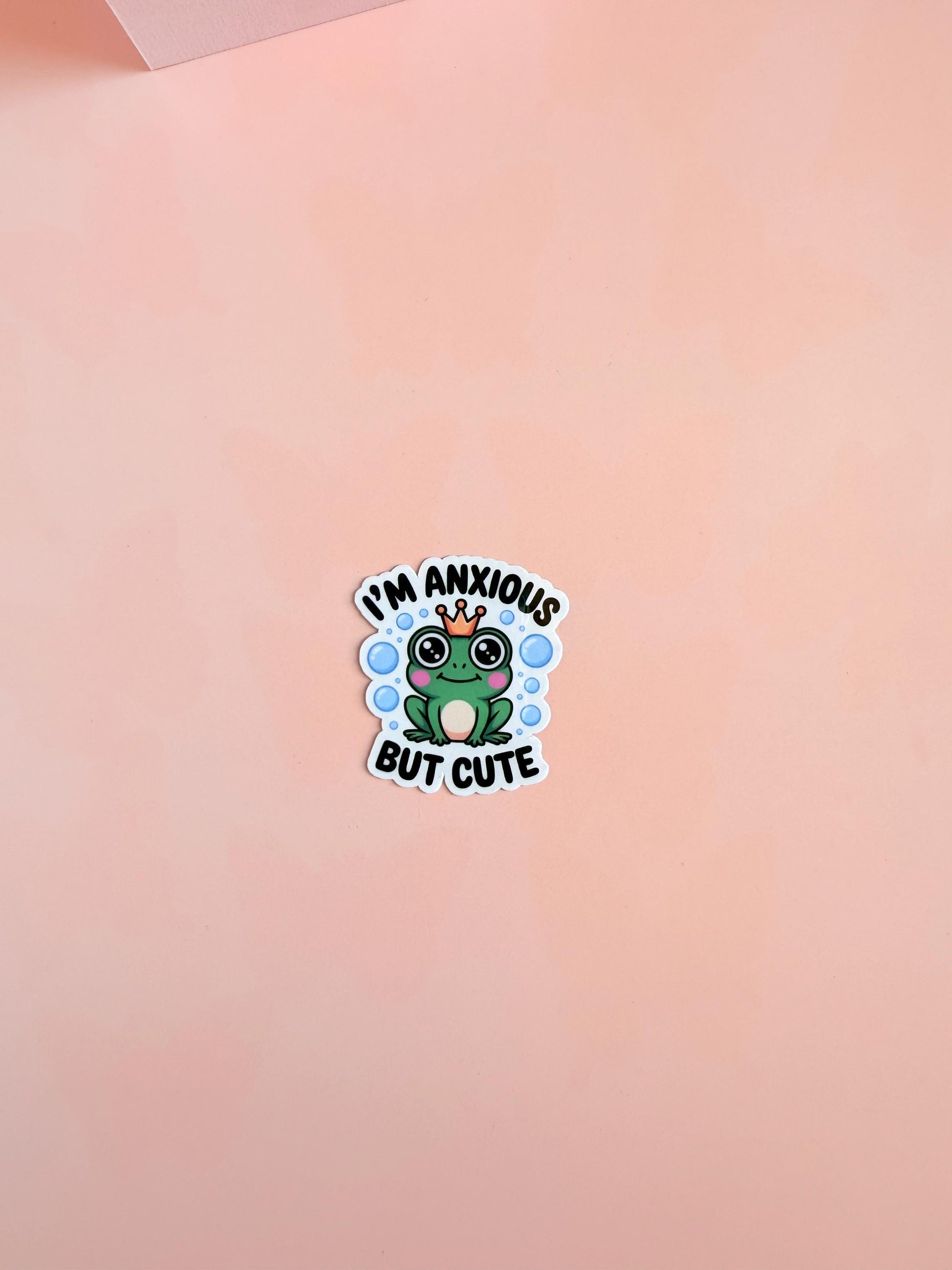 Anxious But Frog Sticker | Matte Vinyl Mental Health Decal __etsy:6959916386