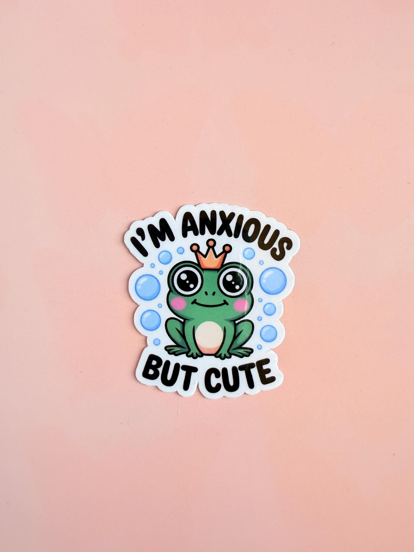 Anxious But Frog Sticker | Matte Vinyl Mental Health Decal __etsy:6959916492
