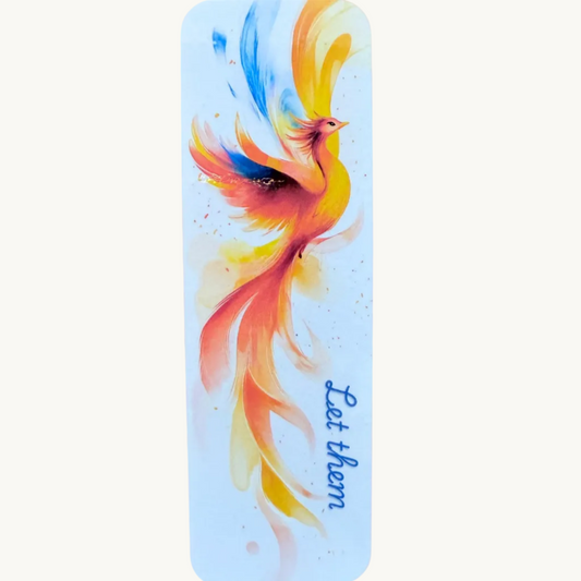 Let Them" Phoenix Bookmark with Tassel | Motivational Watercolor Firebird Bookish Gift | Aesthetic Reader Accessory | Choose Tassel or Plain - The Sticker Era