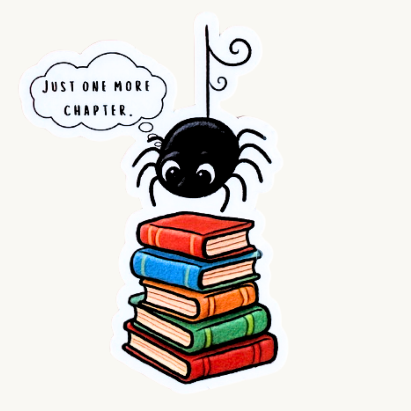 "Just One More Chapter" Spider Sticker | Funny Bookish Vinyl Decal