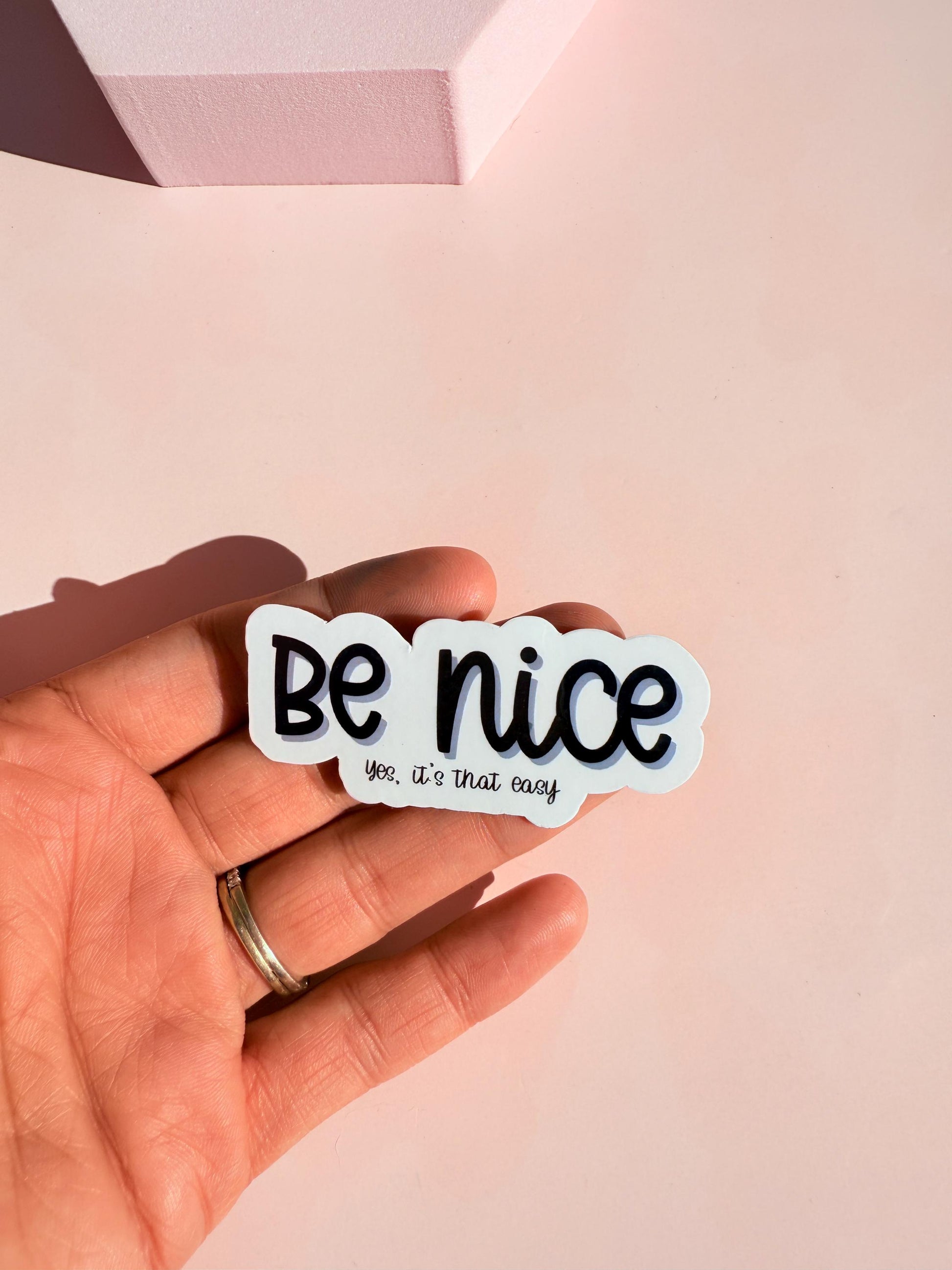 Be Nice Vinyl Sticker: Positive Reminder Decal for Laptop, Water Bottle __etsy:7058433417
