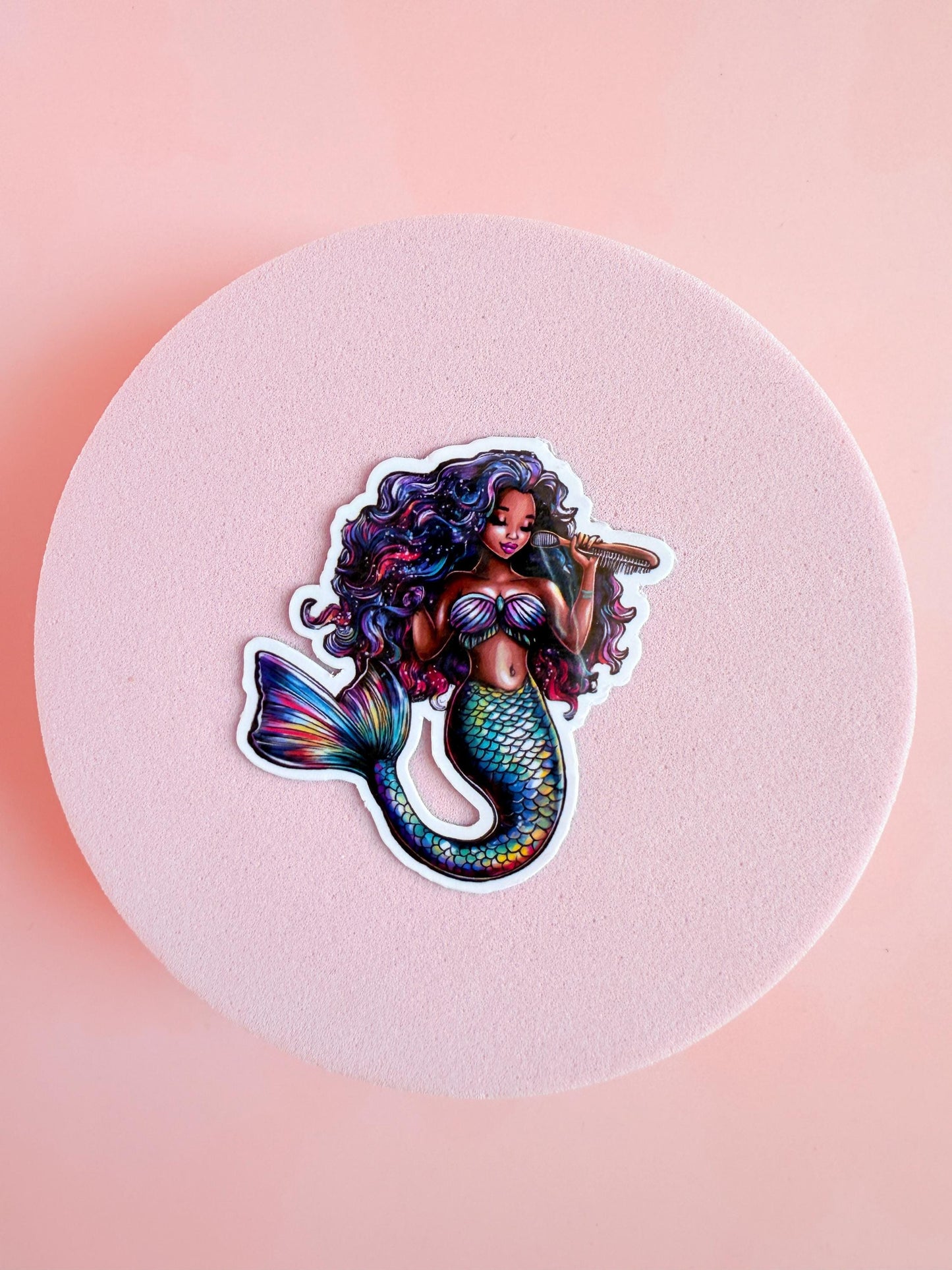 Black Mermaid Sticker Set of 4, Waterproof Bookish Vinyl Decals __etsy:6922709438