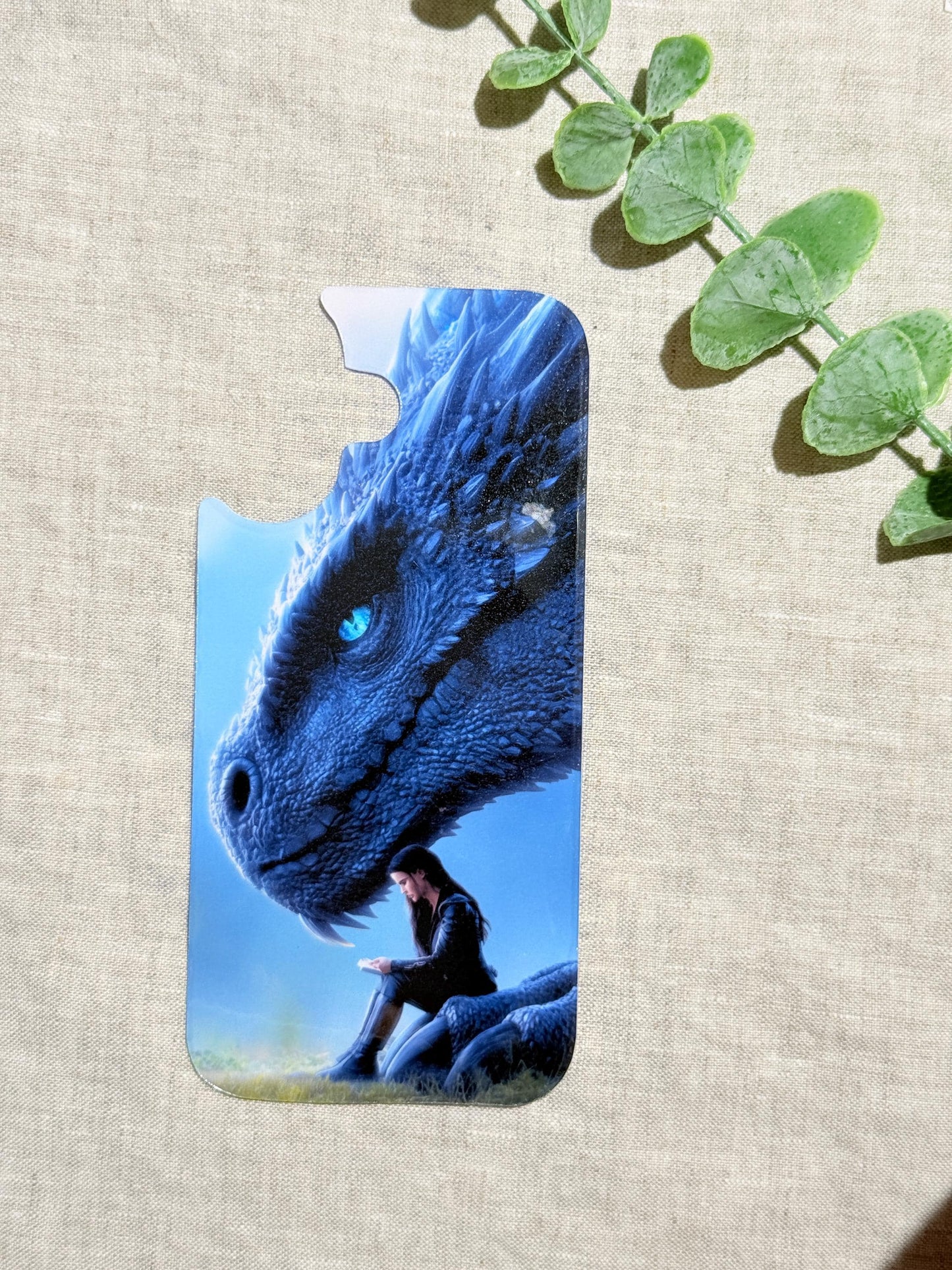 Blue Dragon Phone Case Insert, Romantasy Reader Clear Case Art for iPhone __etsy:8164038975