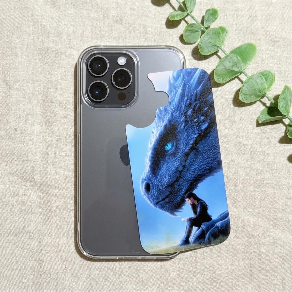 Blue Dragon Phone Case Insert, Romantasy Reader Clear Case Art for iPhone __etsy:8164093723
