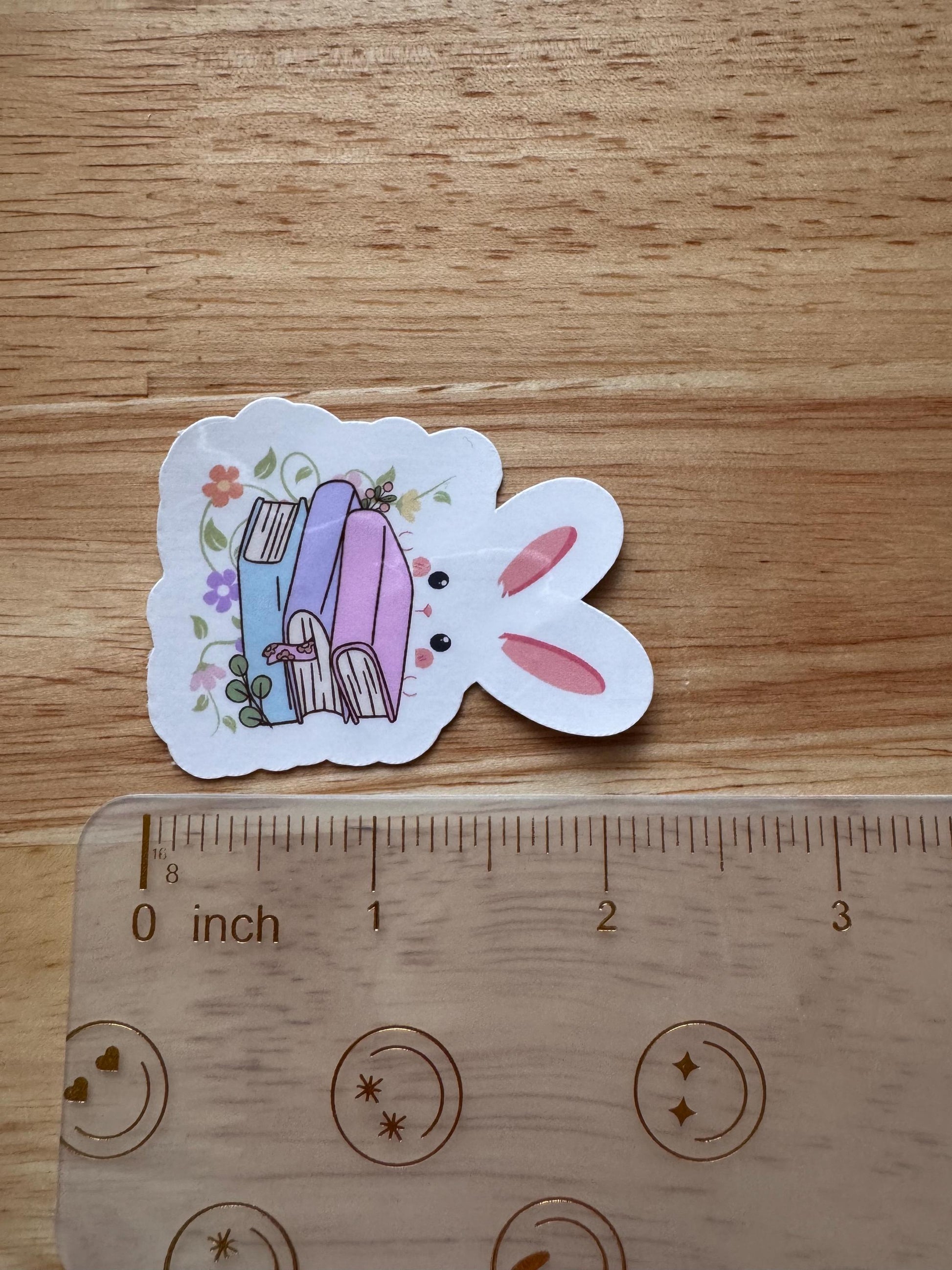 Bookish Bunny Sticker: Waterproof Rabbit Reading Books Vinyl Decal __etsy:6706946401