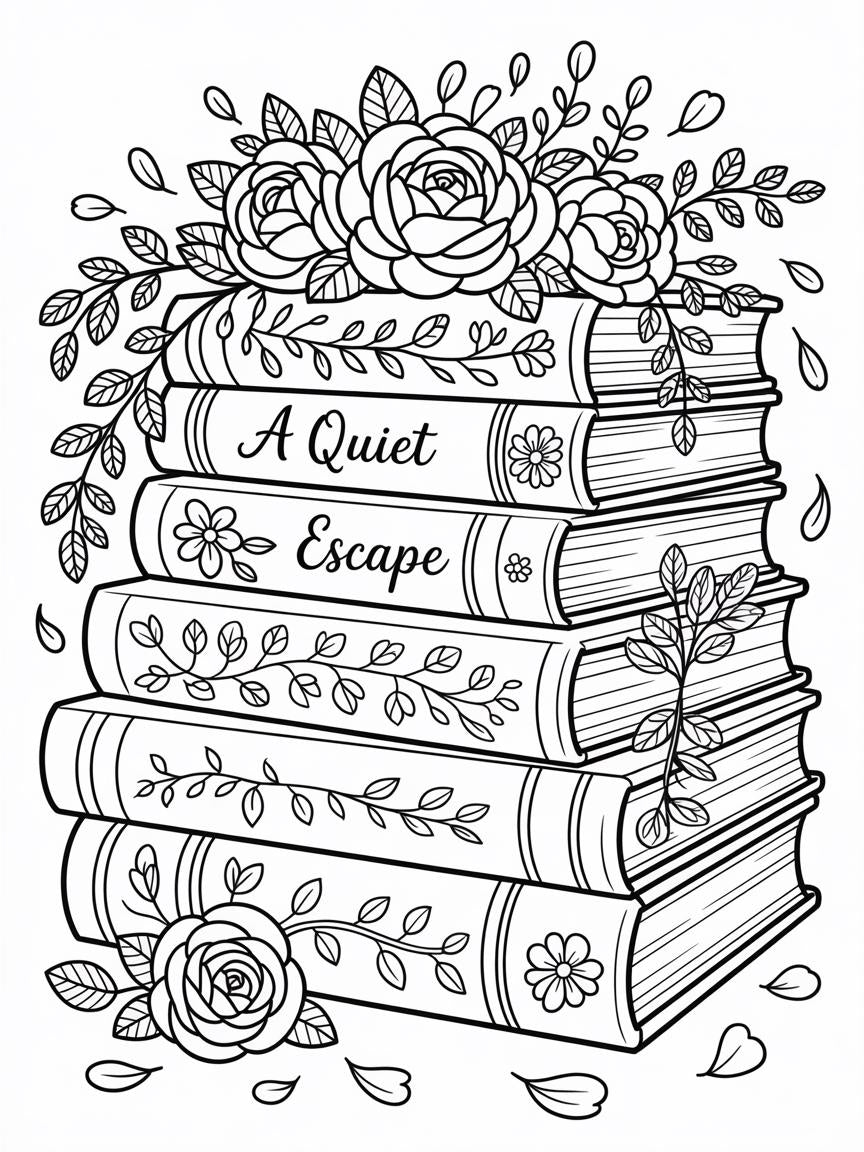 Bookish Coloring Pages | 30 Reading and Library Designs Digital Download __etsy:6891791577
