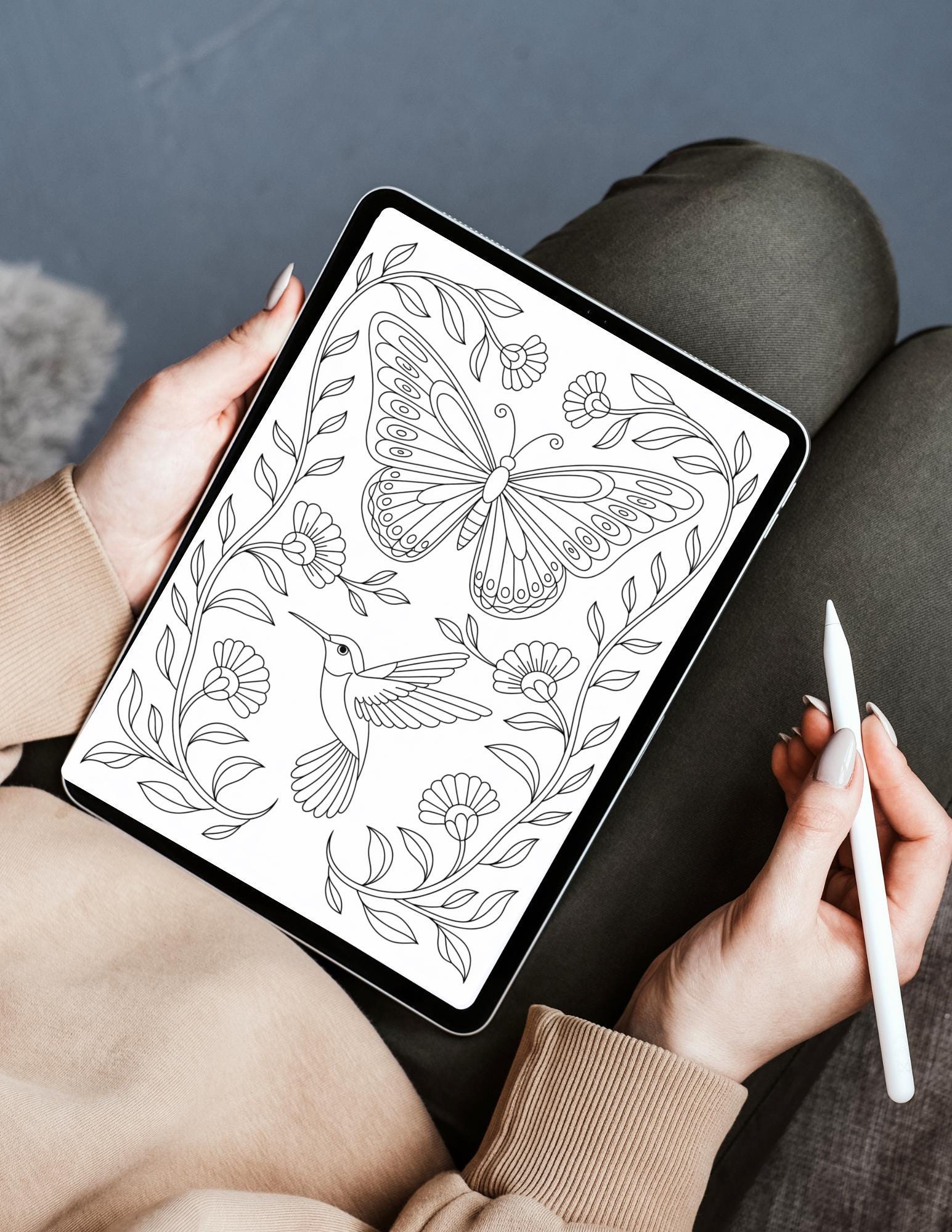 Butterfly Coloring Book: 60 Printable Nature Art Pages (PDF Download) __etsy:6958084669