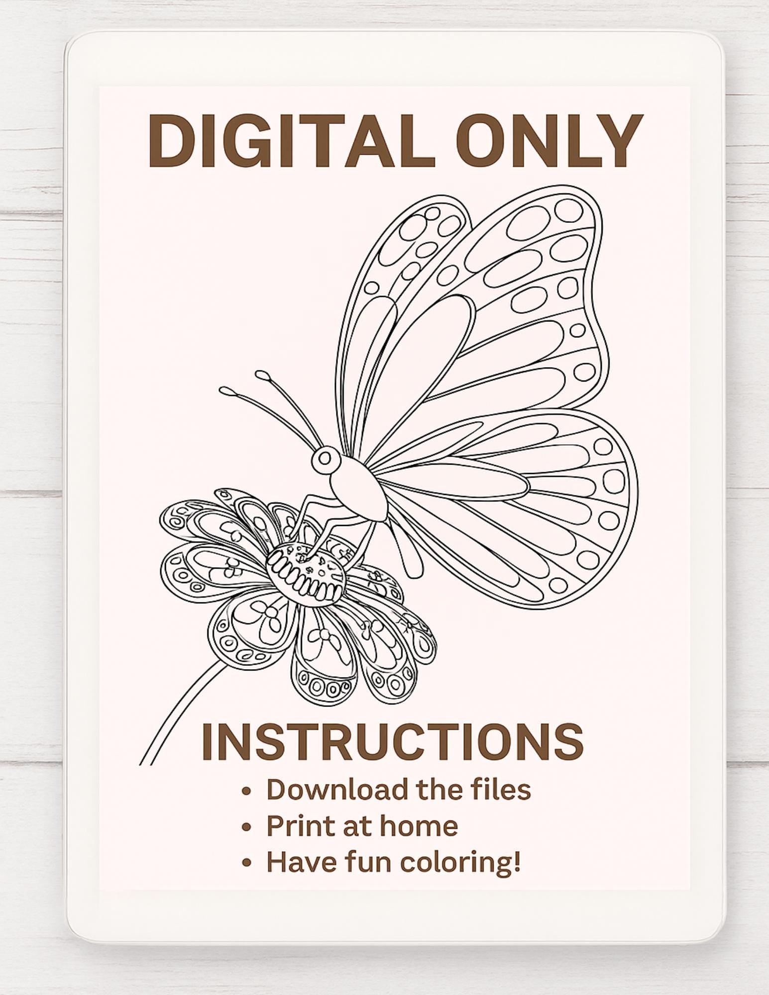 Butterfly Coloring Book: 60 Printable Nature Art Pages (PDF Download) __etsy:6910110514