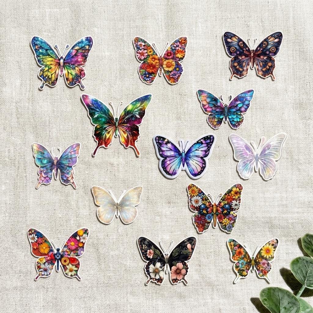 Butterfly Digital Sticker Pack | Coquette PNGs, Floral Pastel Designs (Digital Download) __etsy:8109703900
