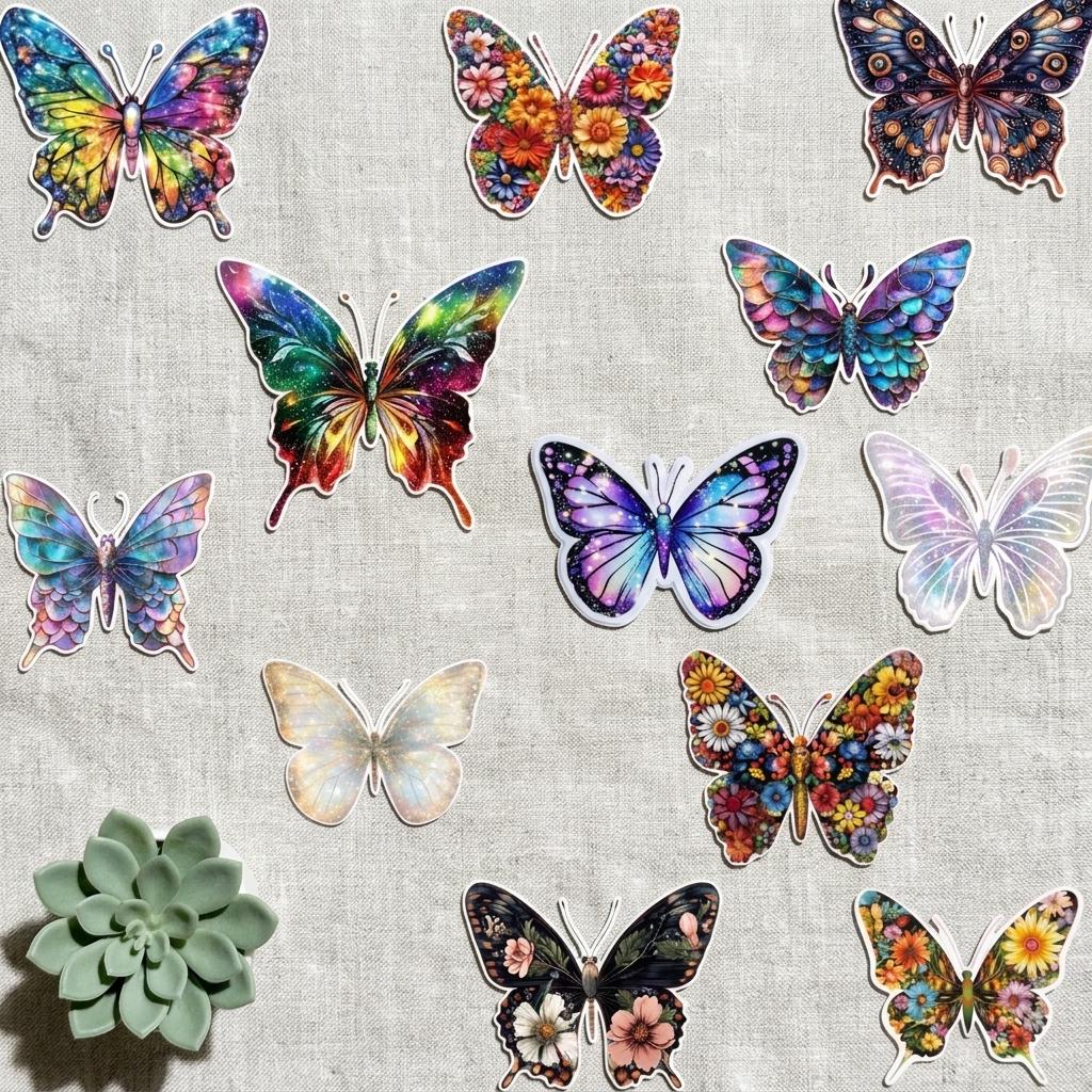 Butterfly Digital Sticker Pack | Coquette PNGs, Floral Pastel Designs (Digital Download) __etsy:8109703772