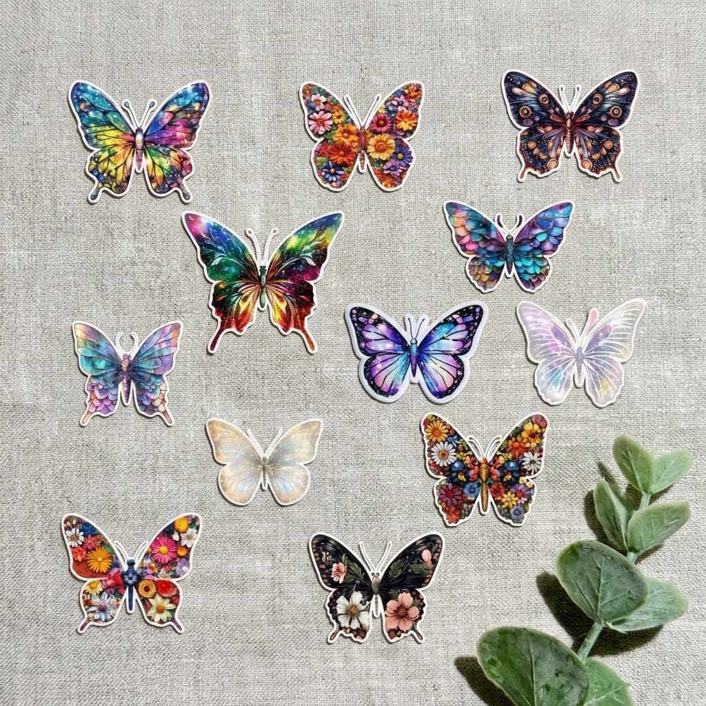Butterfly Digital Sticker Pack | Coquette PNGs, Floral Pastel Designs (Digital Download) __etsy:8109703908