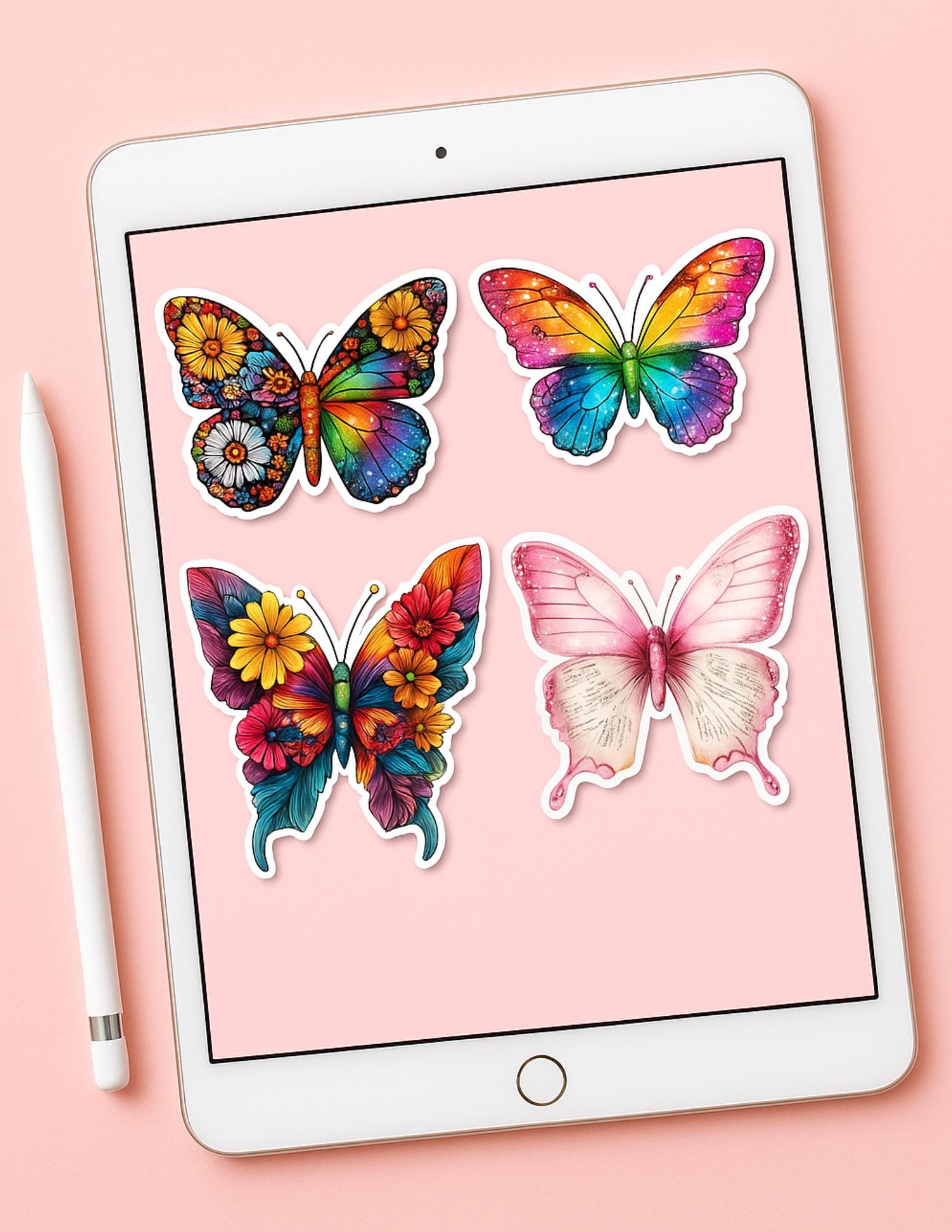 Butterfly Digital Sticker Pack | Coquette PNGs, Floral Pastel Designs (Digital Download) __etsy:6958168697