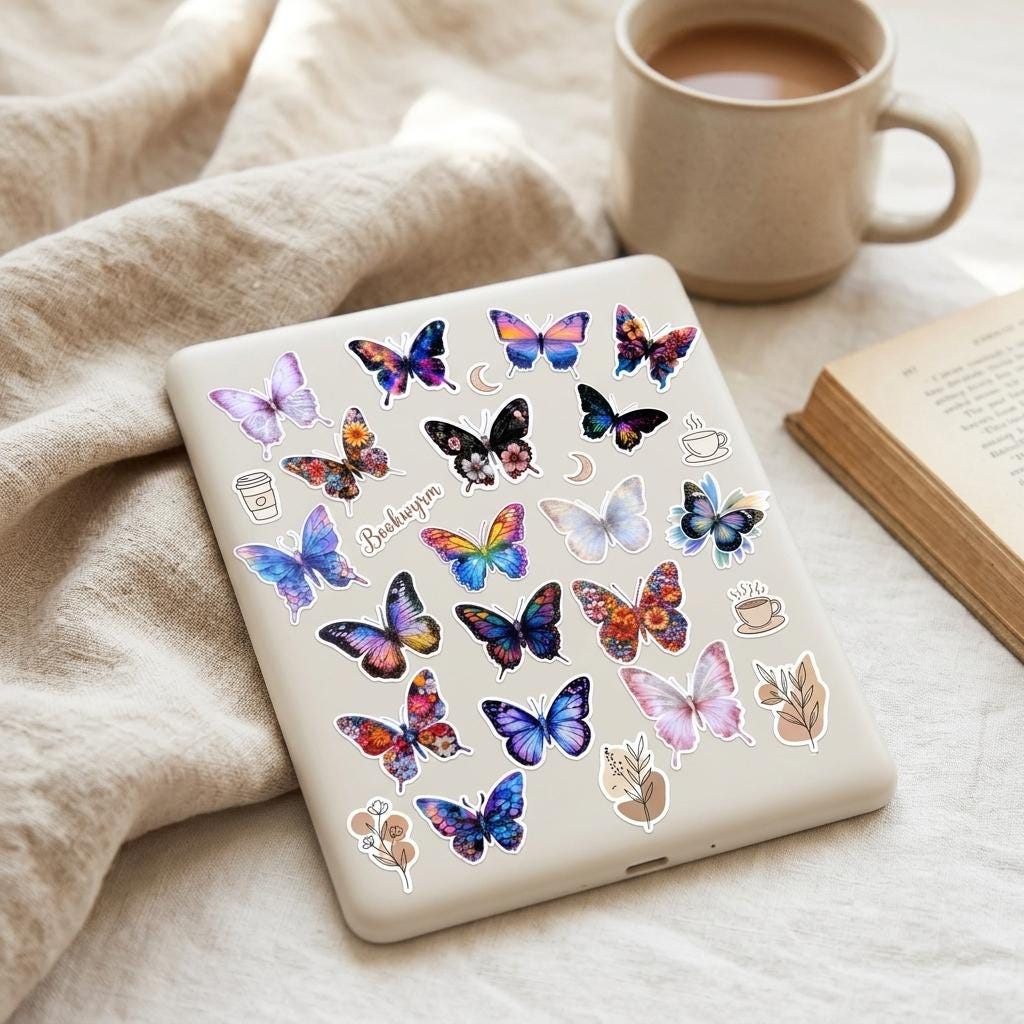 Butterfly Stickers – Waterproof Vinyl Decals for Journal, Laptop (18 Pack) __etsy:8166495041