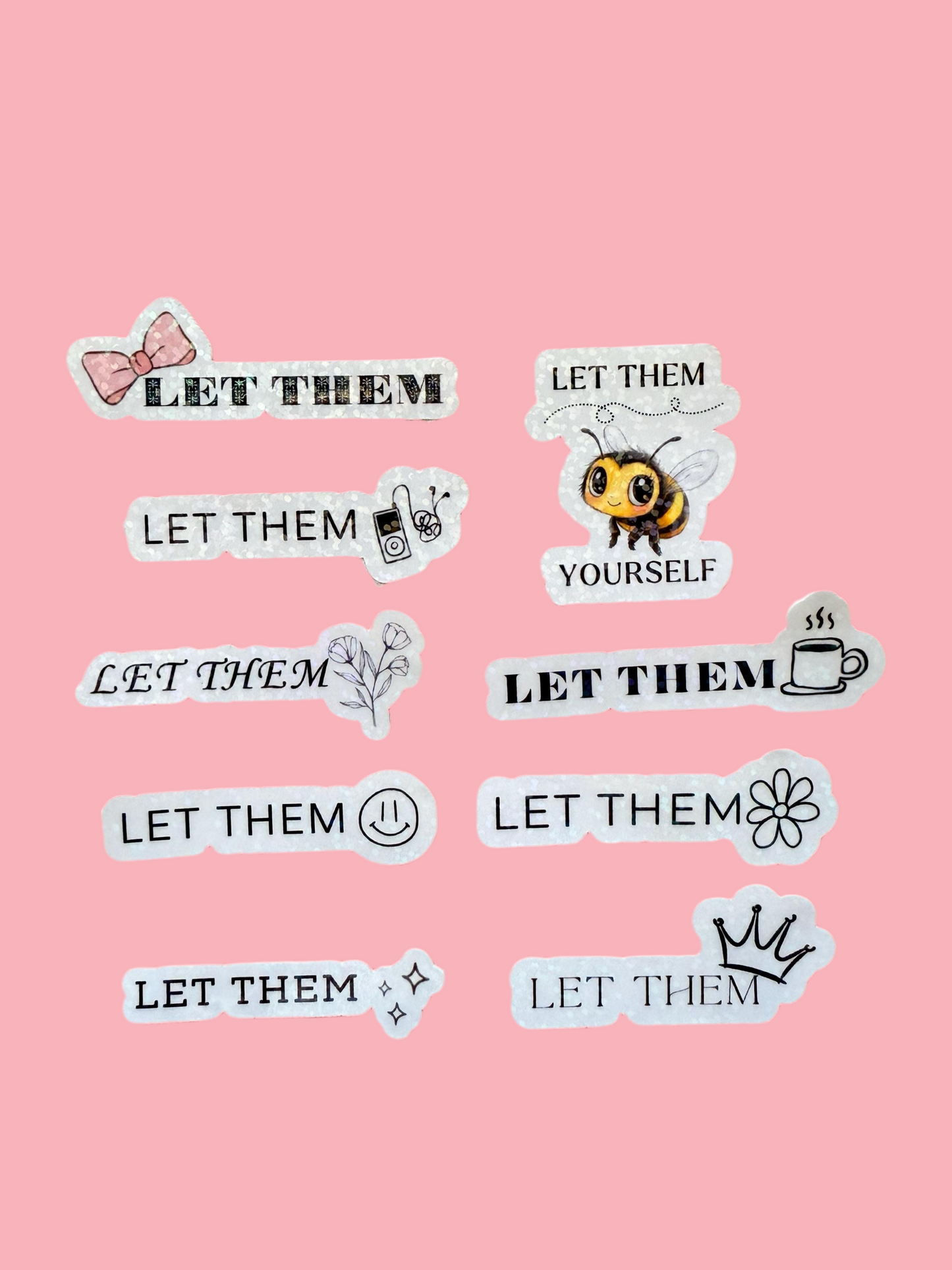 Let Them Sticker Pack – Mental Health Vinyl Decals for Self-Care & Journals - The Sticker Era