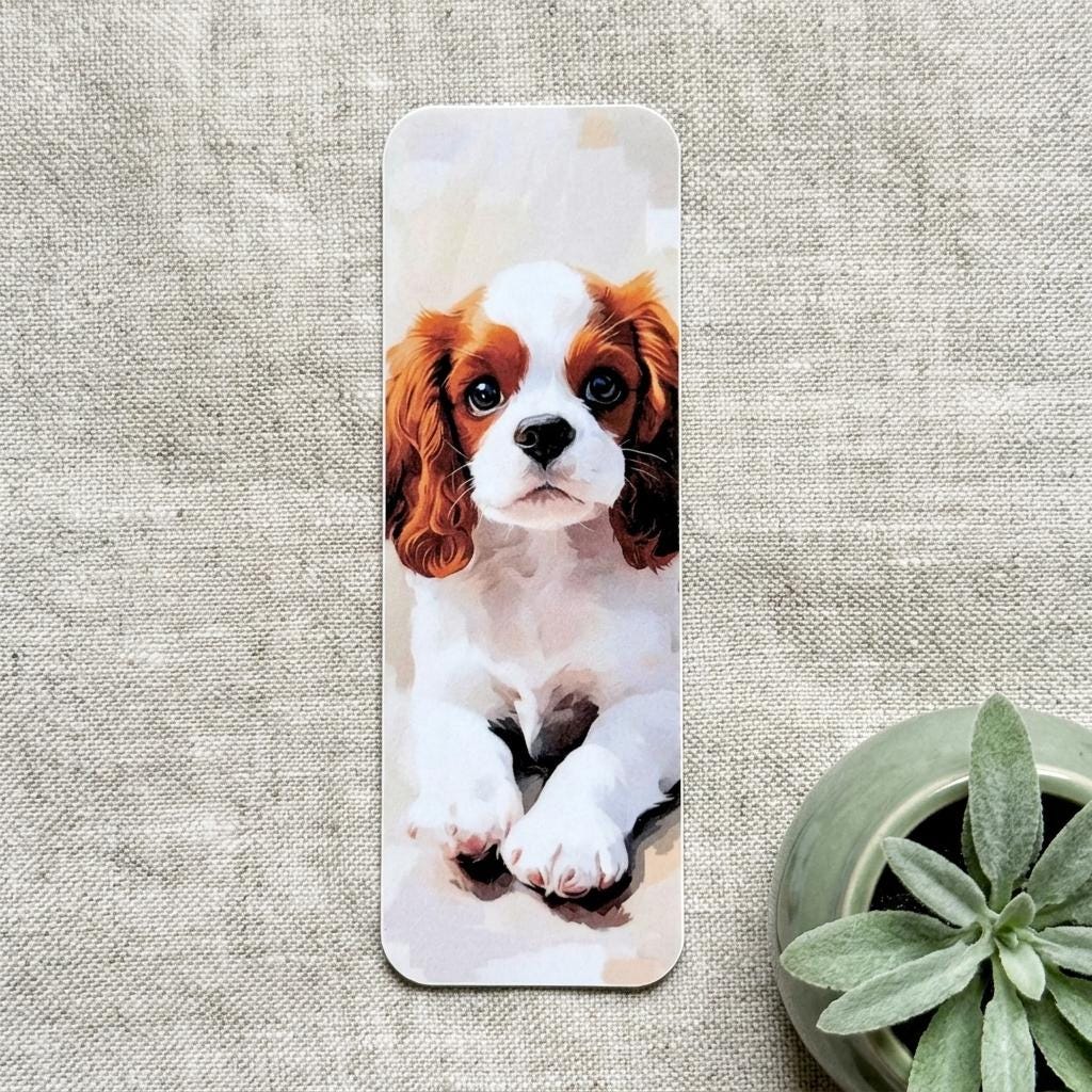 Cavalier King Charles Spaniel Bookmark – Waterproof Vinyl Dog Lover Gift __etsy:8157590751